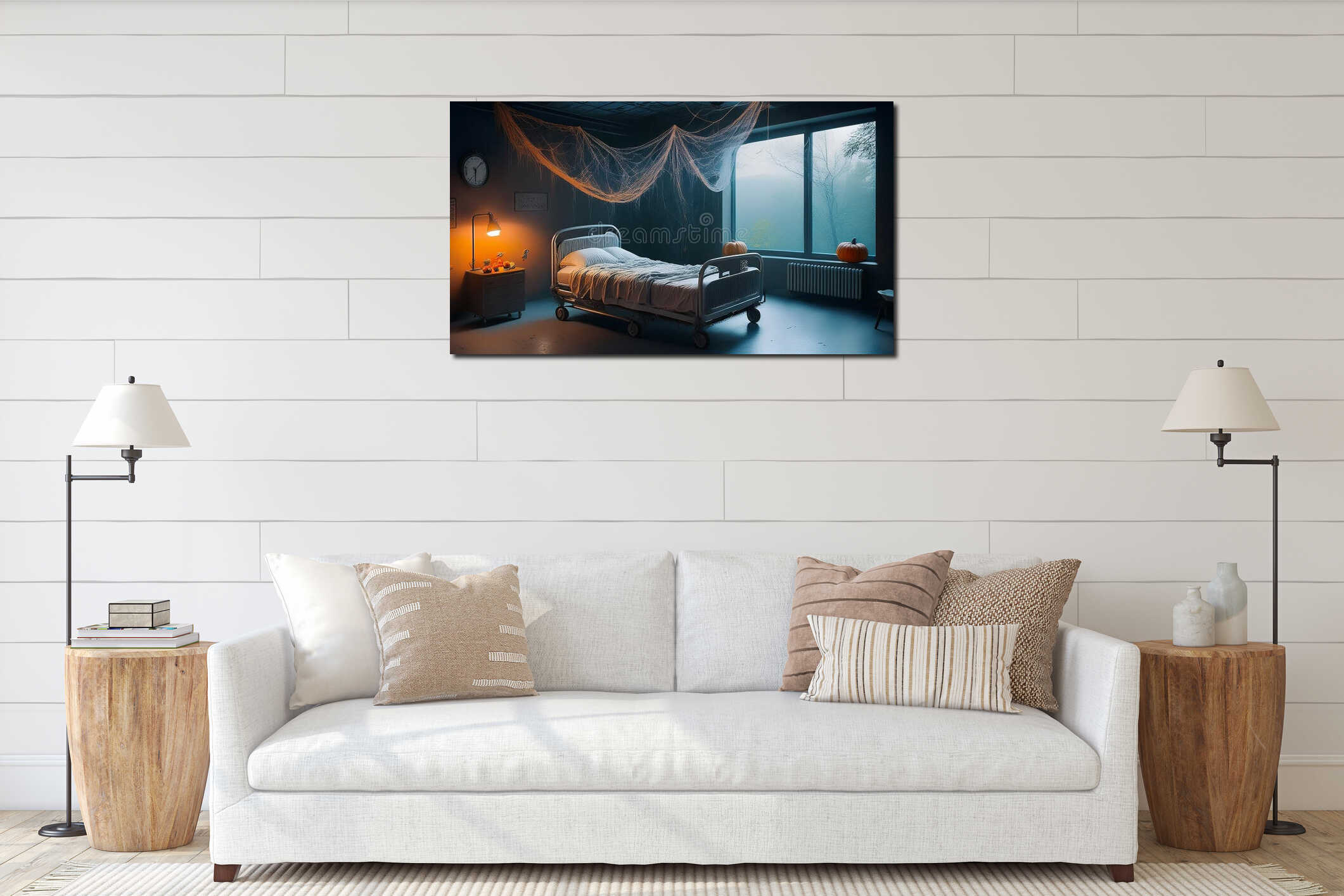 Canvas hanging interior mockup