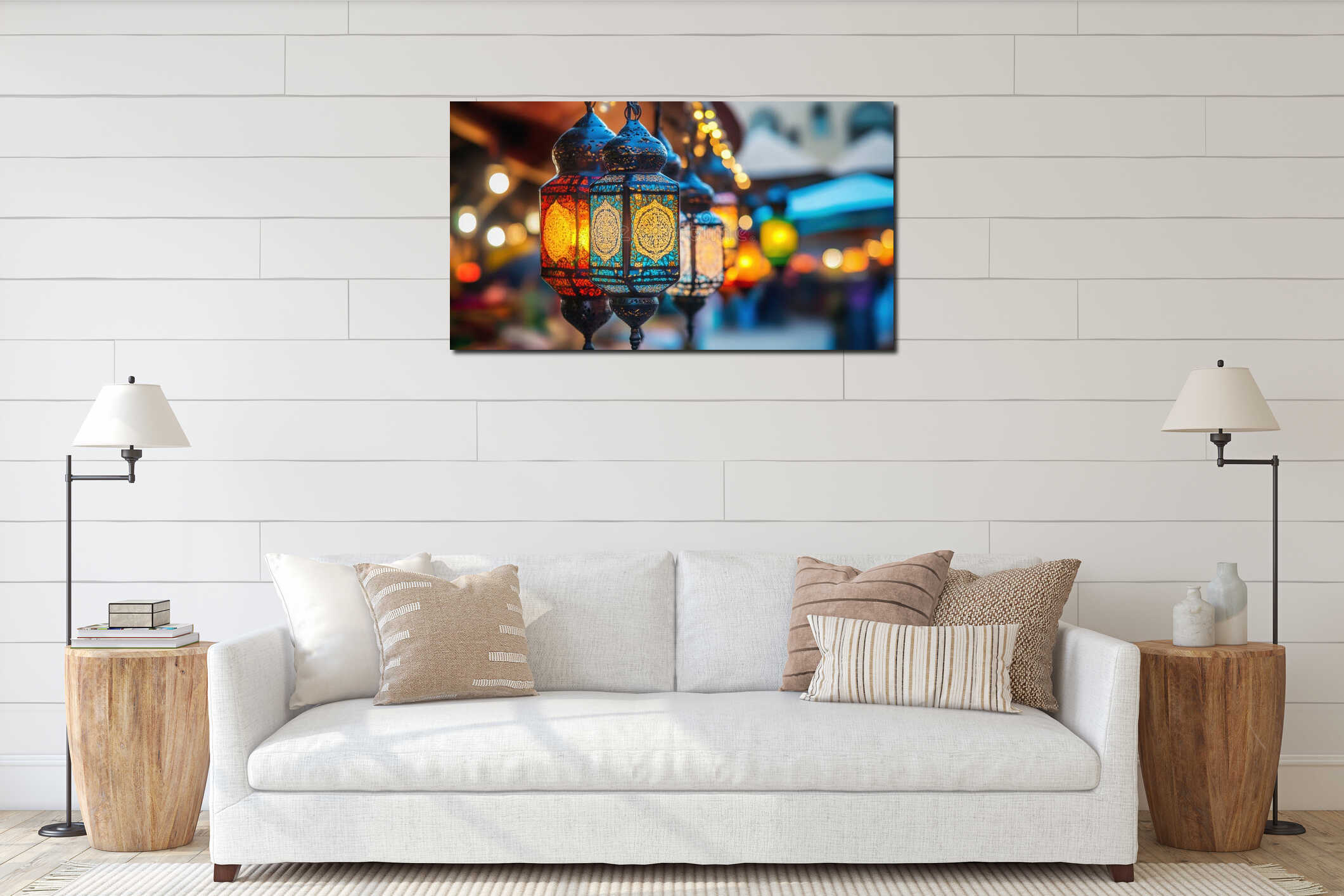 Canvas hanging interior mockup