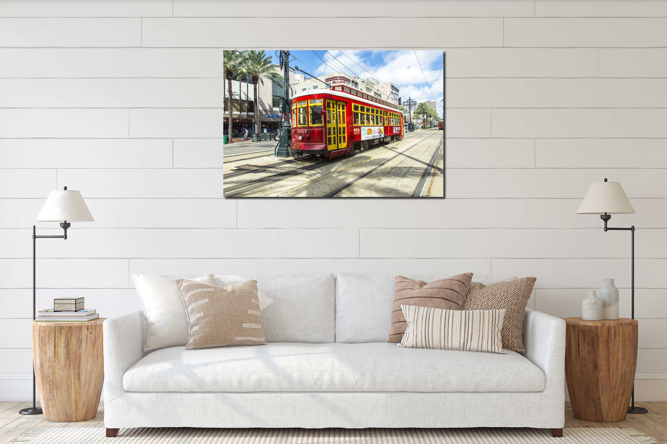 Canvas hanging interior mockup