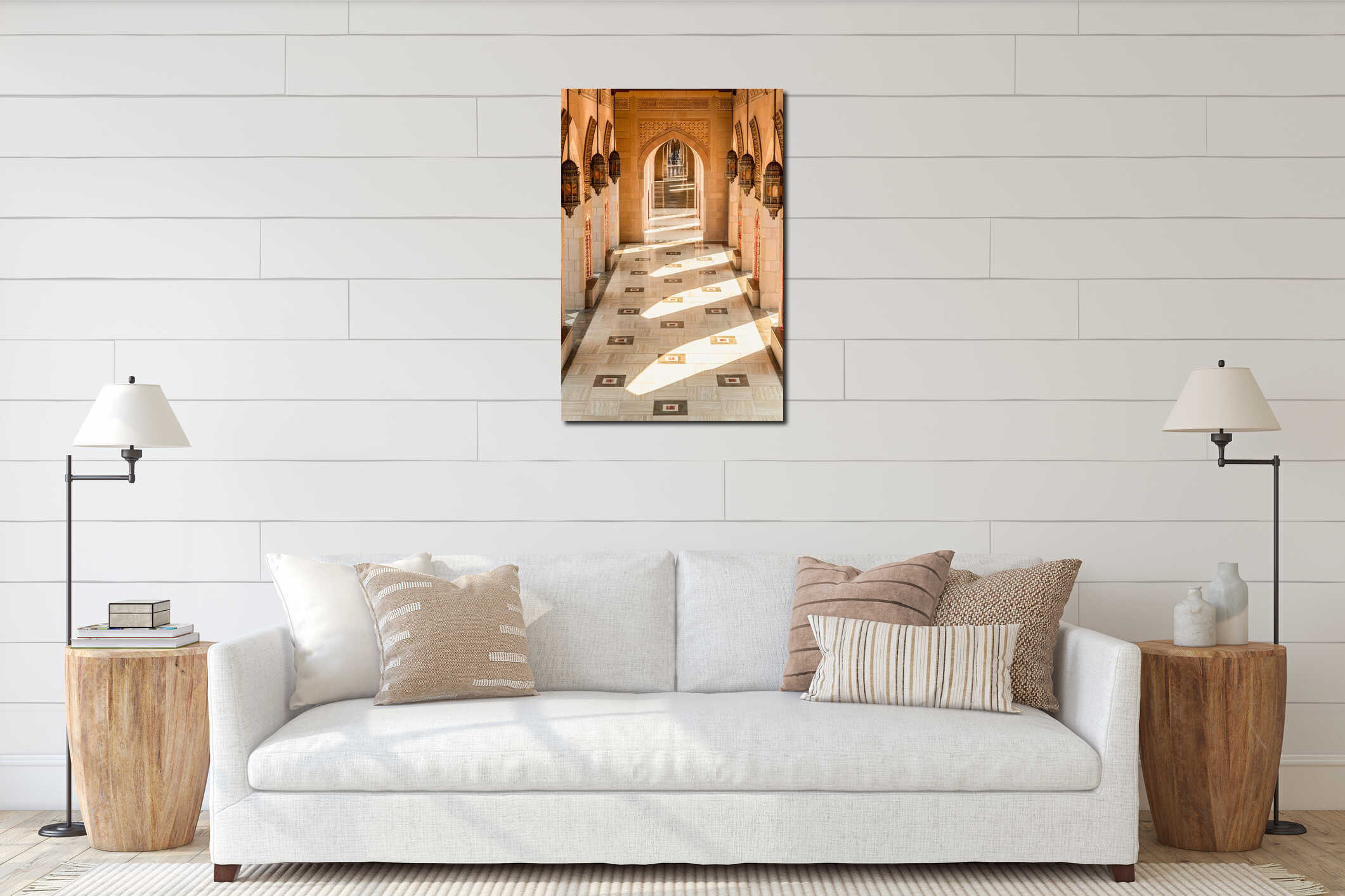 Canvas hanging interior mockup
