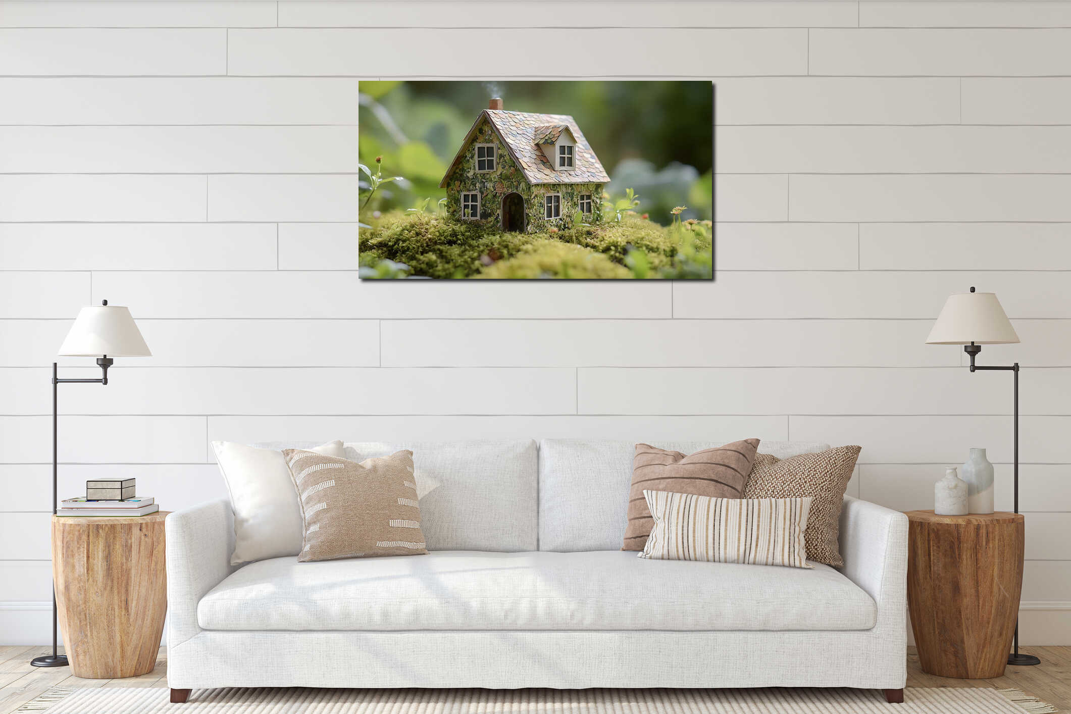 Canvas hanging interior mockup