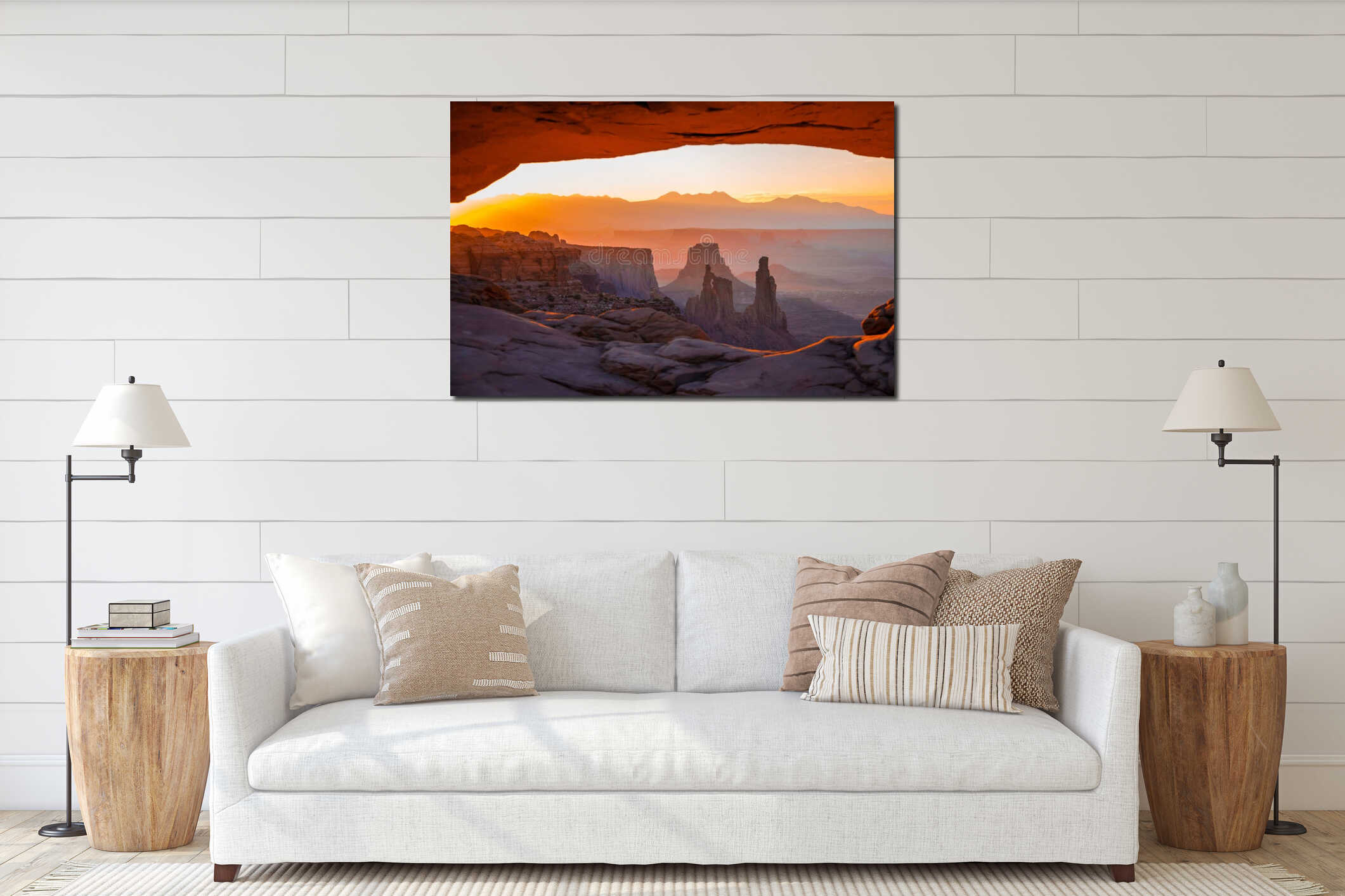 Canvas hanging interior mockup