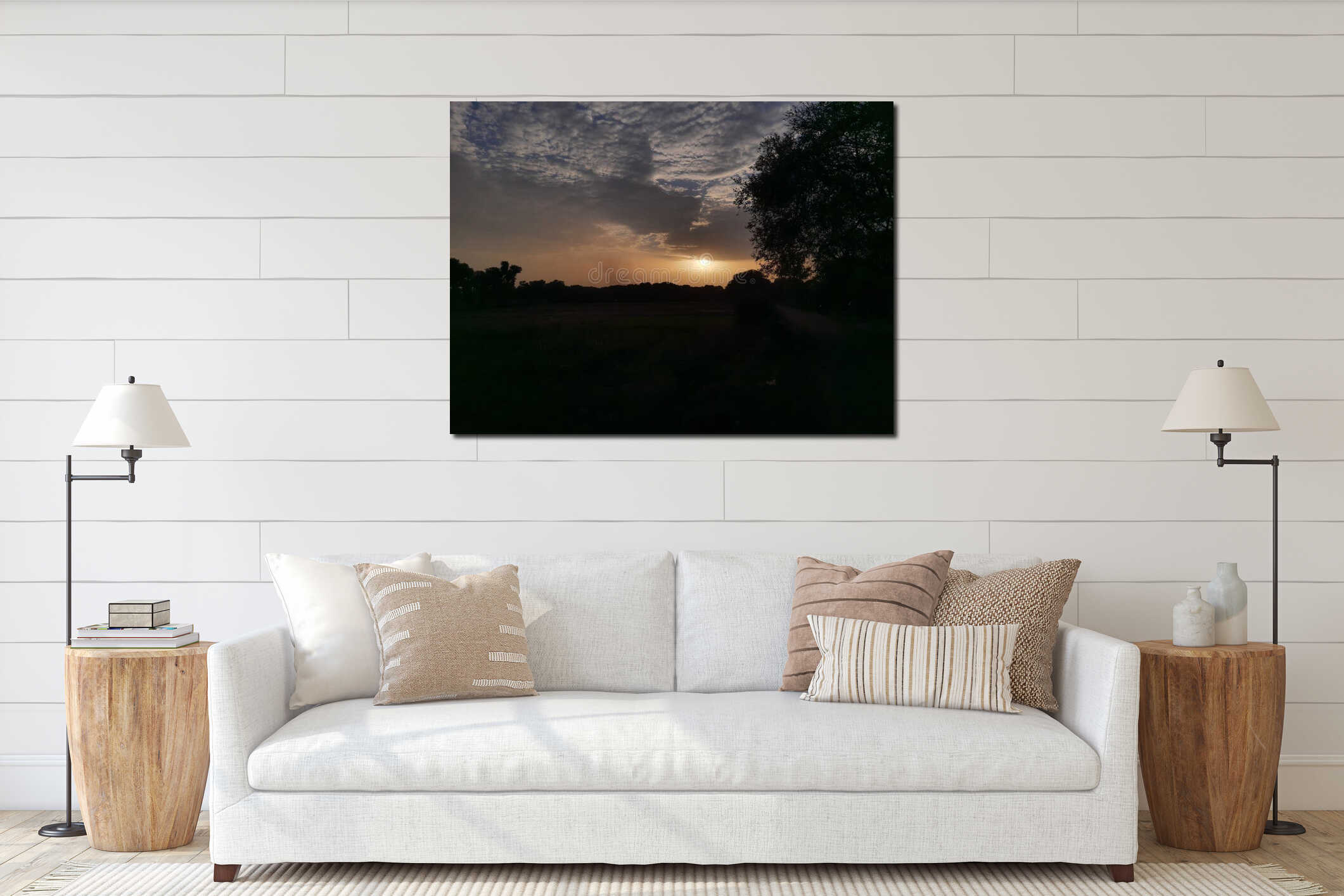 Canvas hanging interior mockup