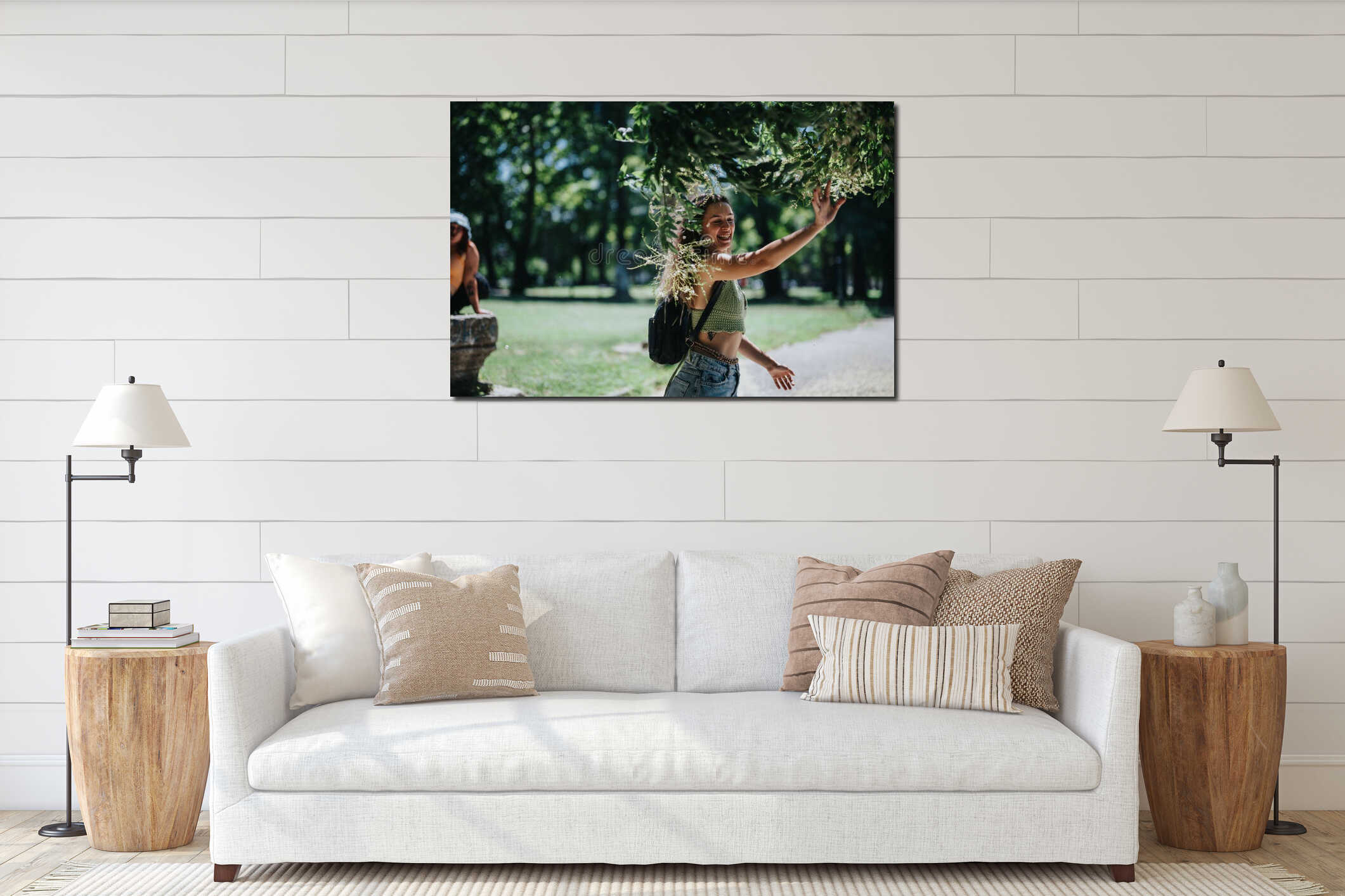 Canvas hanging interior mockup