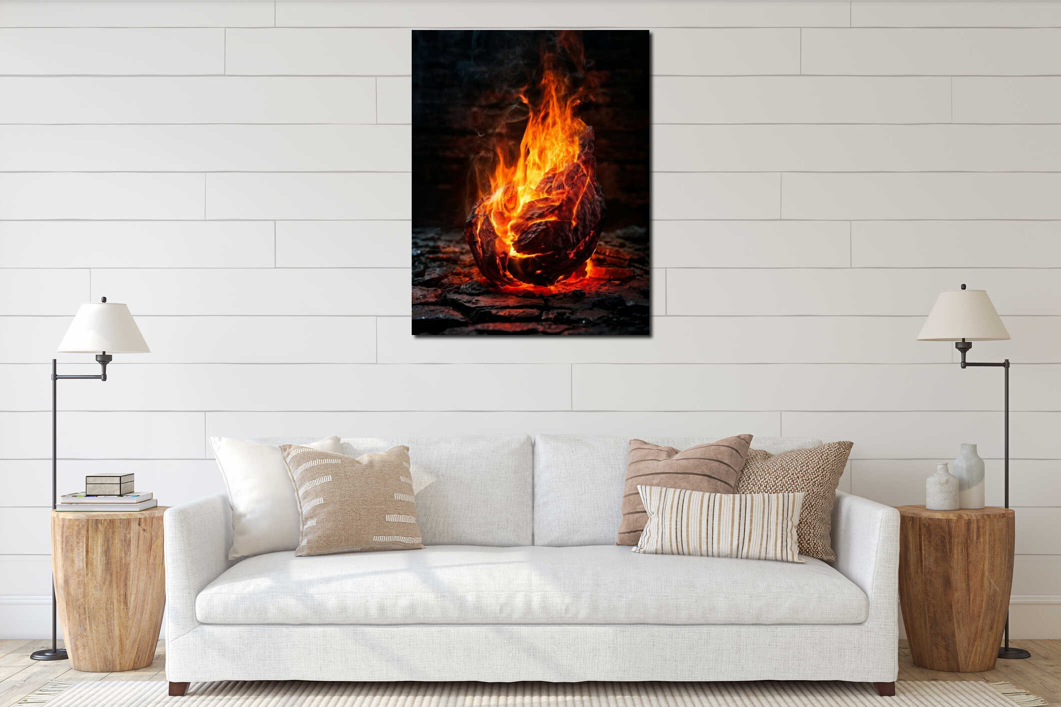 Canvas hanging interior mockup