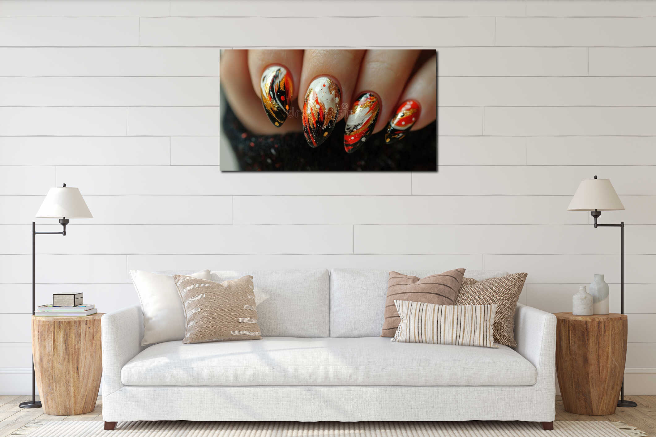 Canvas hanging interior mockup