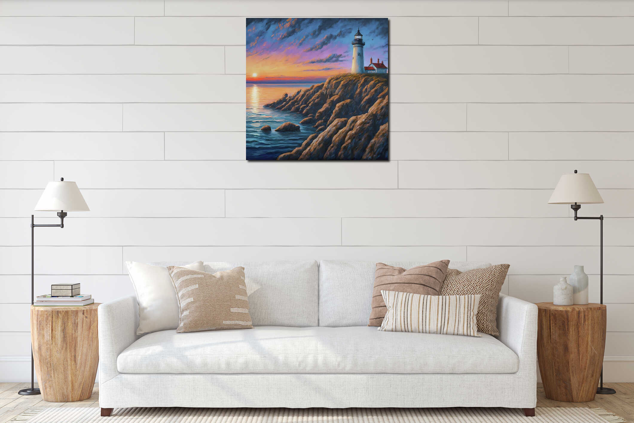 Canvas hanging interior mockup