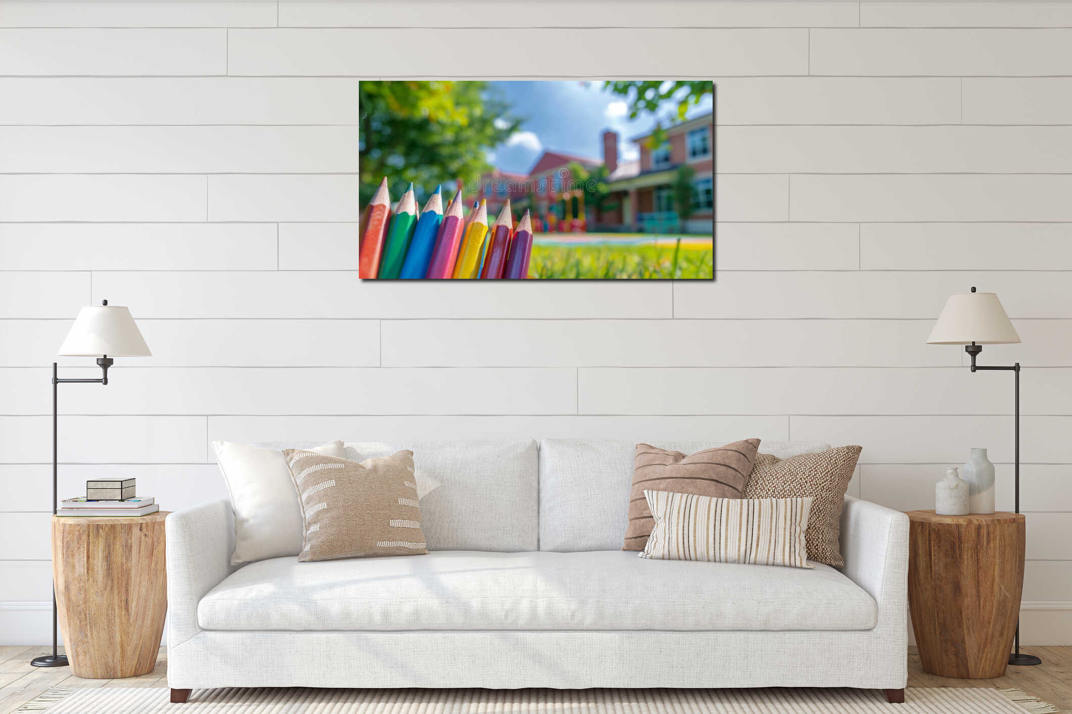 Canvas hanging interior mockup