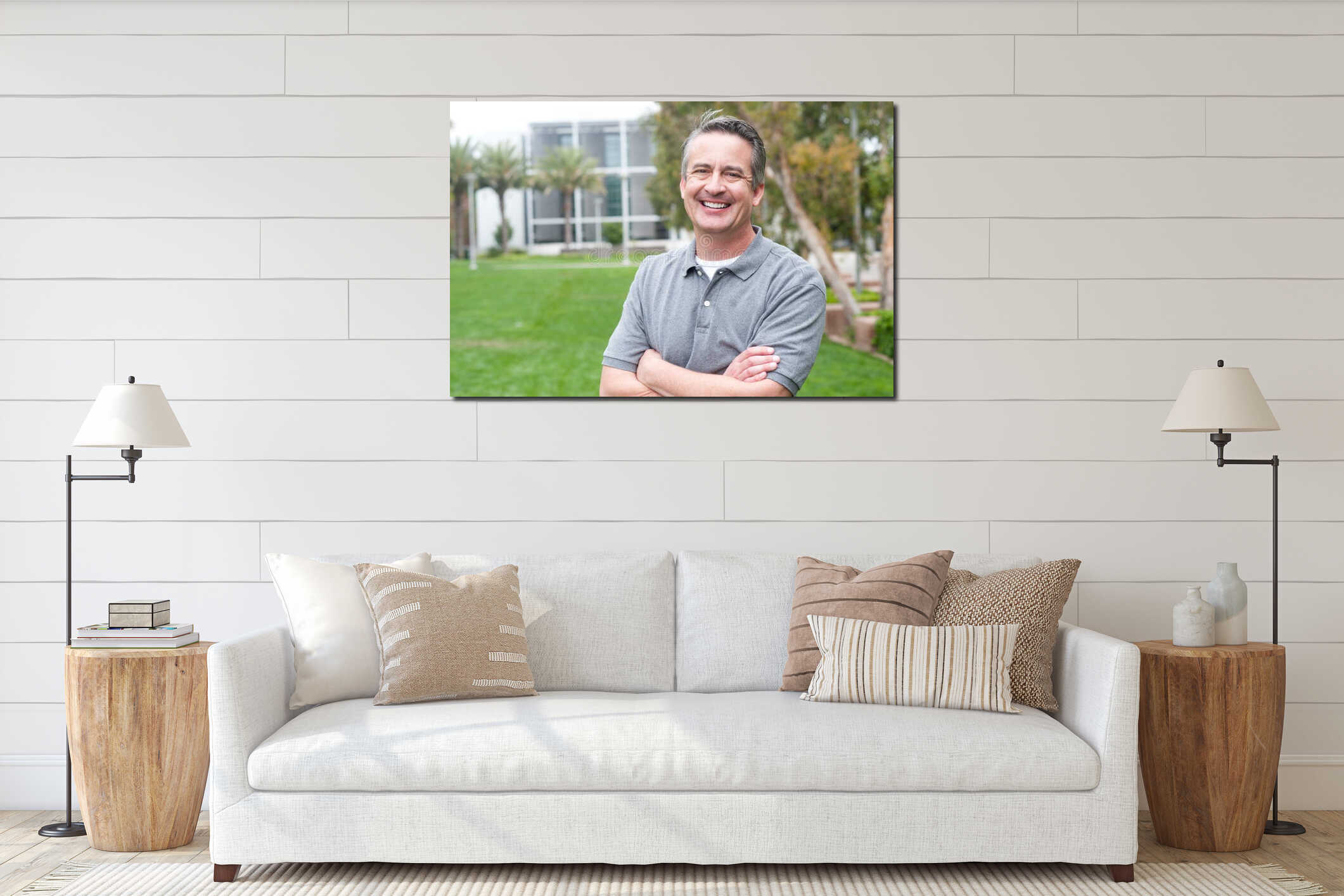 Canvas hanging interior mockup