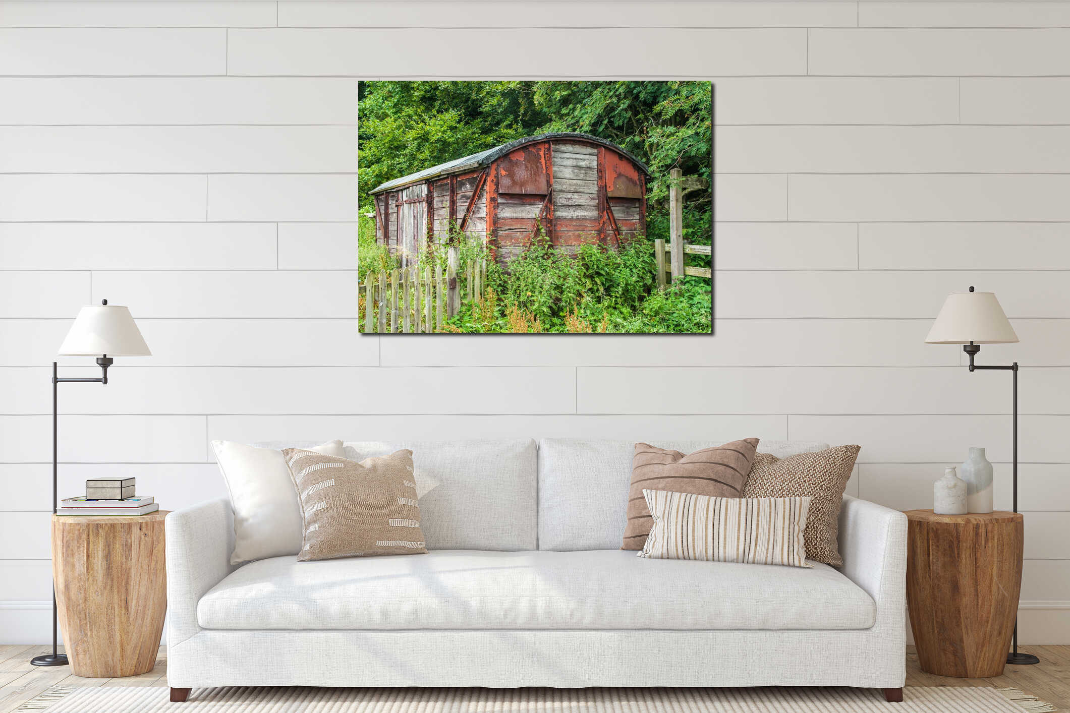 Canvas hanging interior mockup
