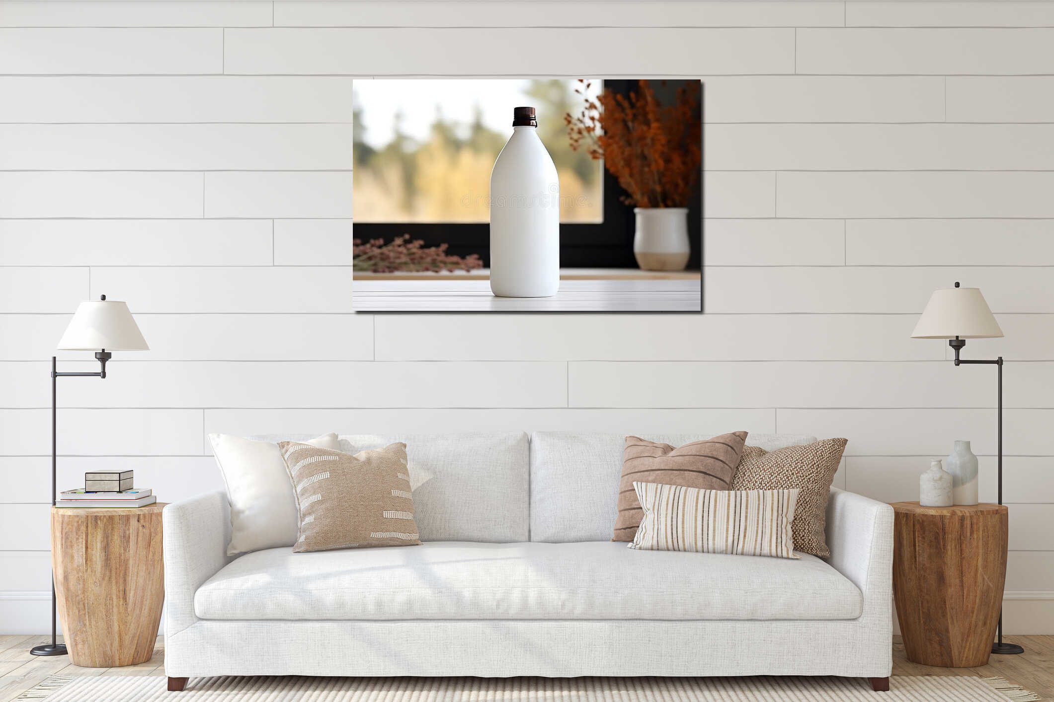 Canvas hanging interior mockup