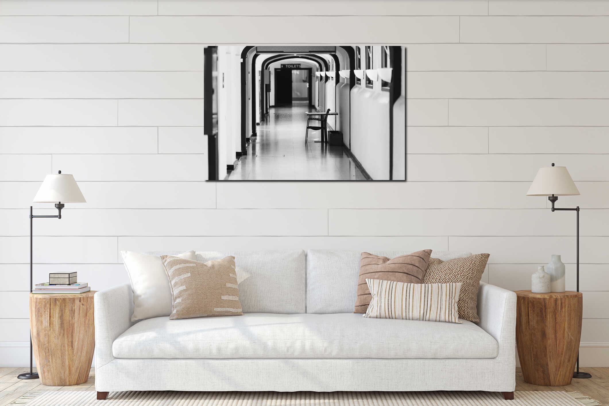 Canvas hanging interior mockup