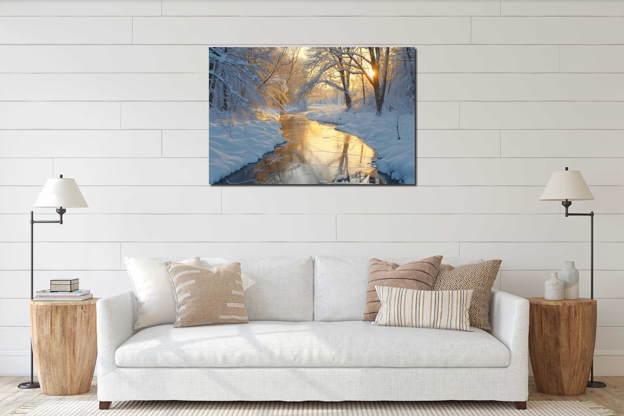 Canvas hanging interior mockup