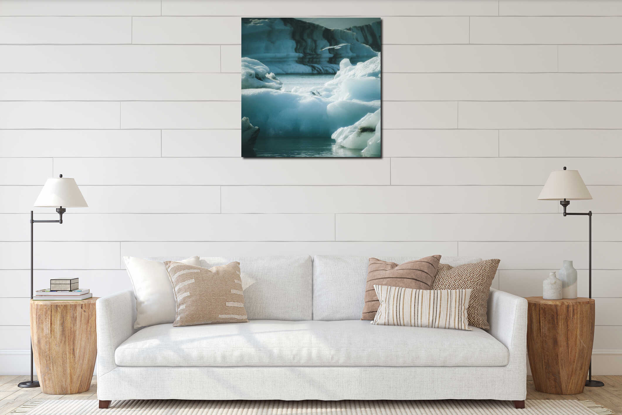 Canvas hanging interior mockup