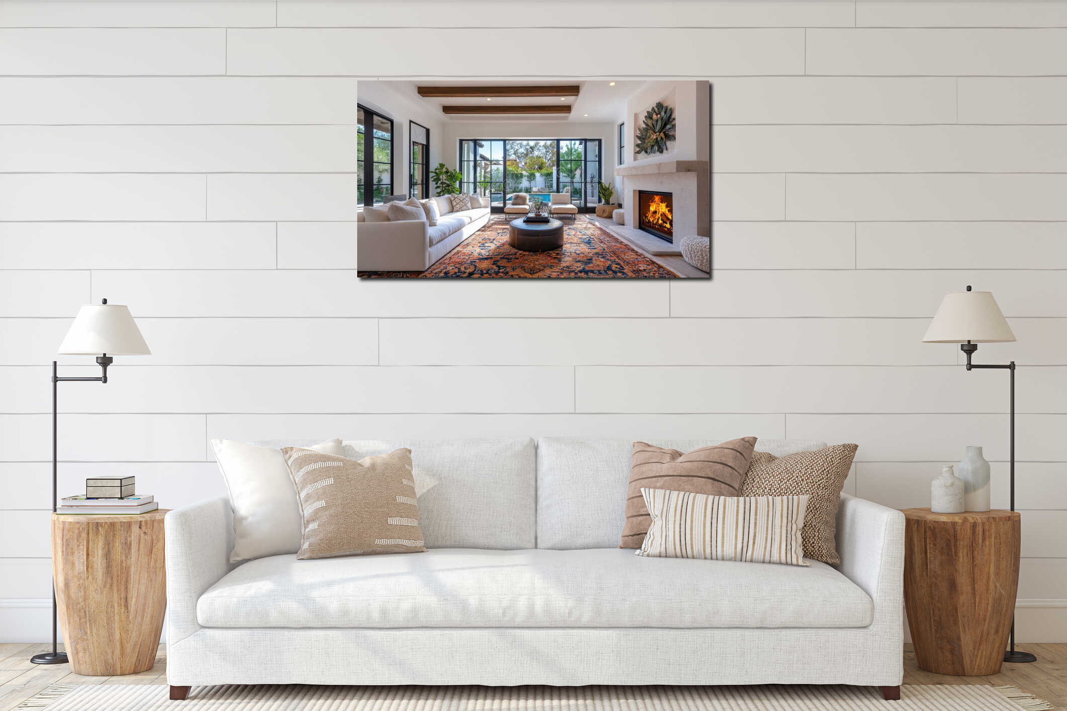 Canvas hanging interior mockup