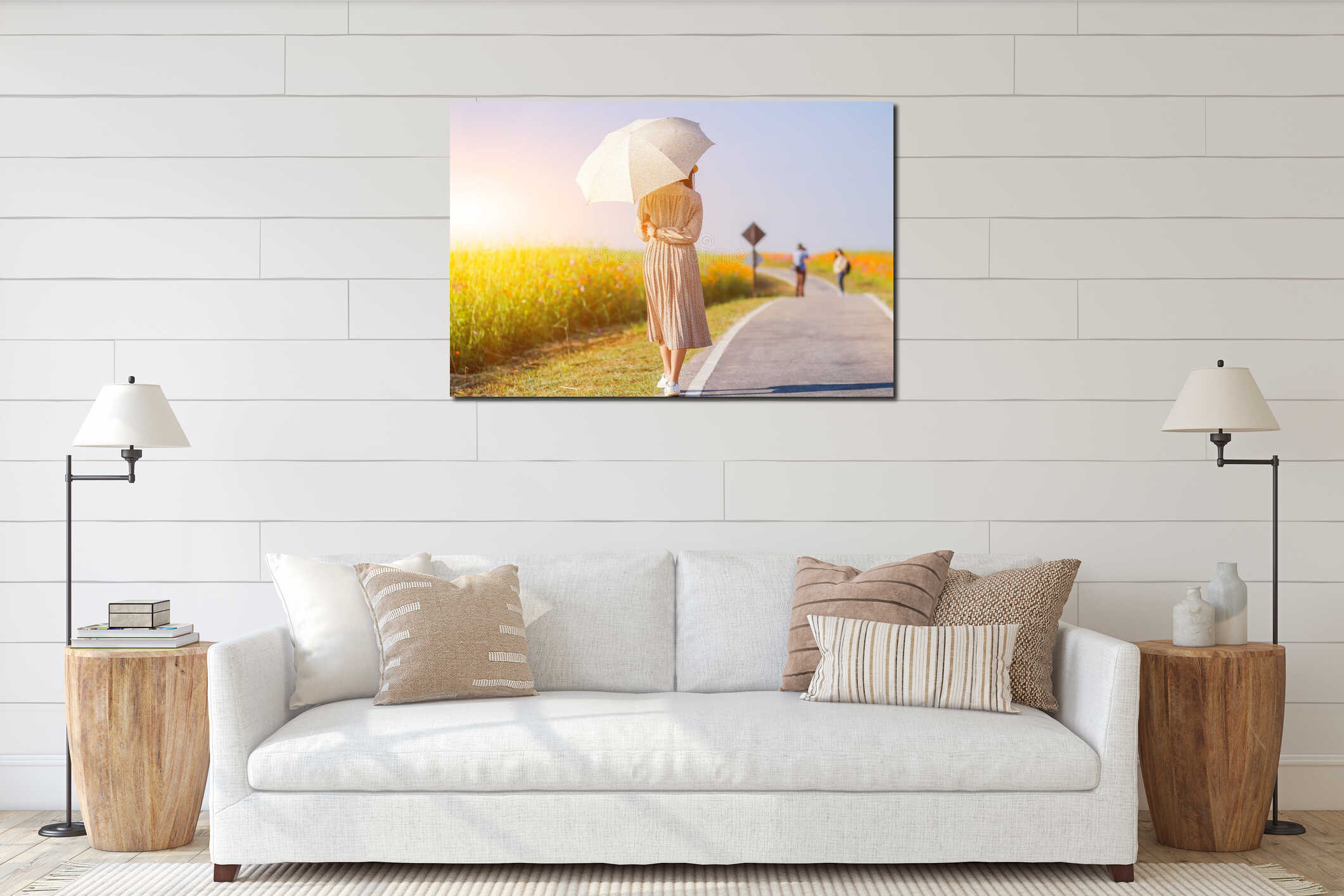 Canvas hanging interior mockup