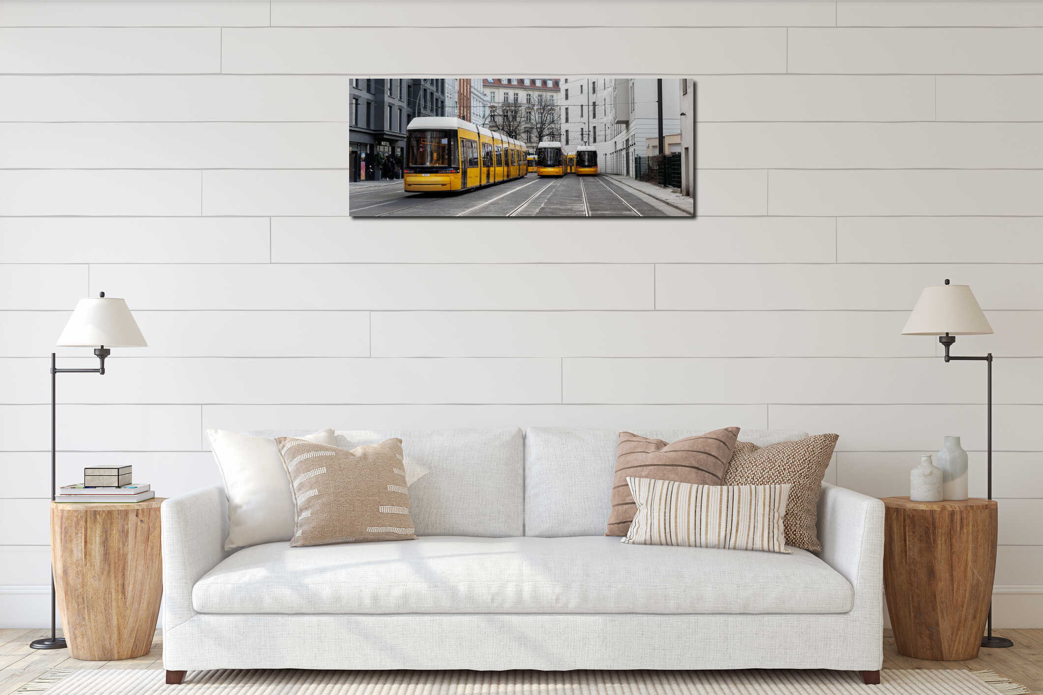 Canvas hanging interior mockup