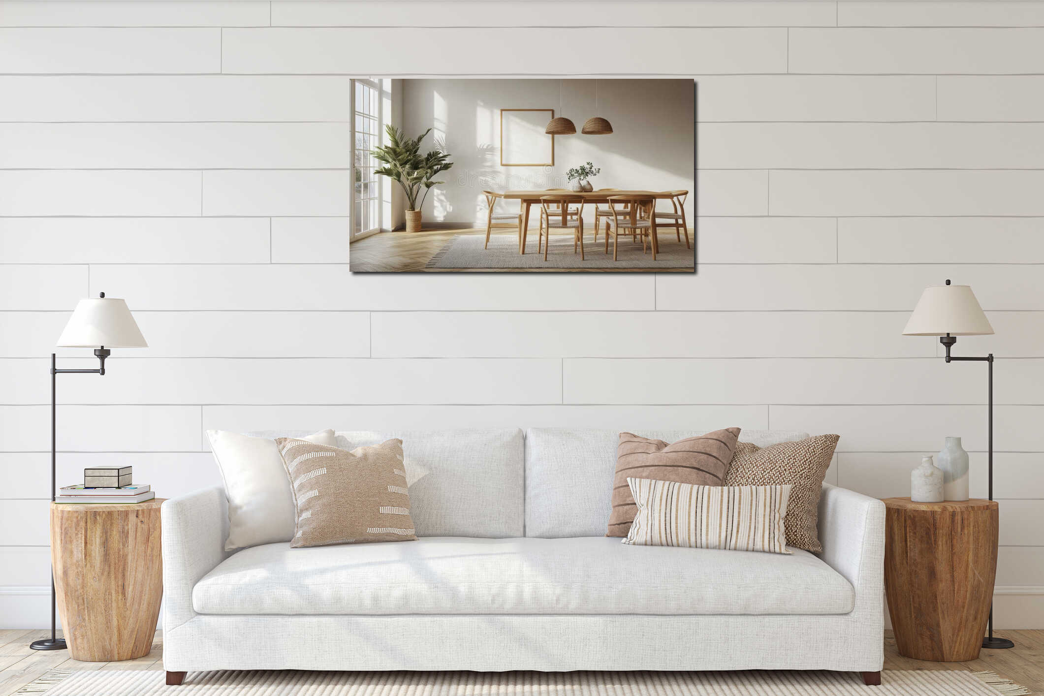 Canvas hanging interior mockup