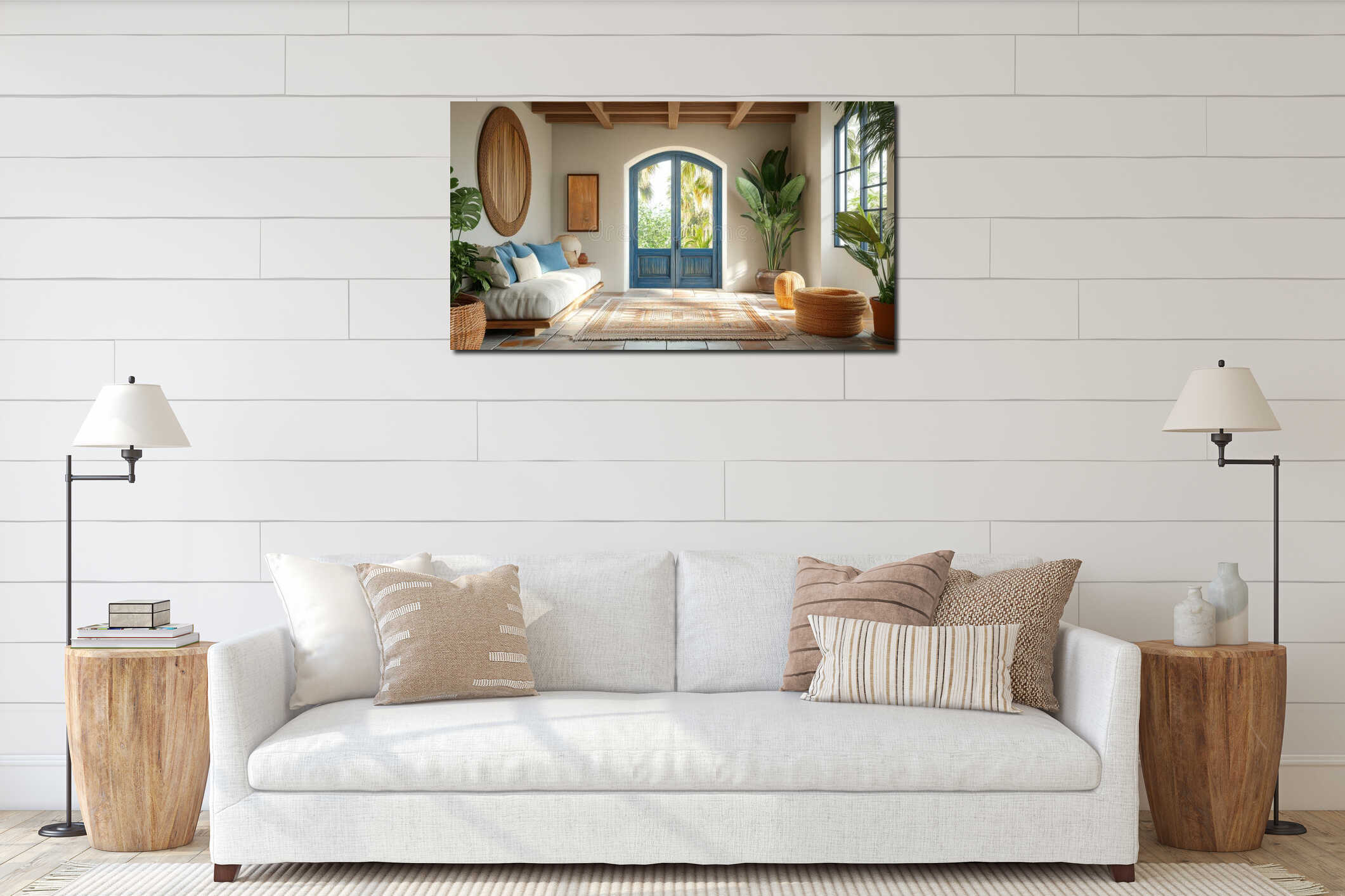 Canvas hanging interior mockup