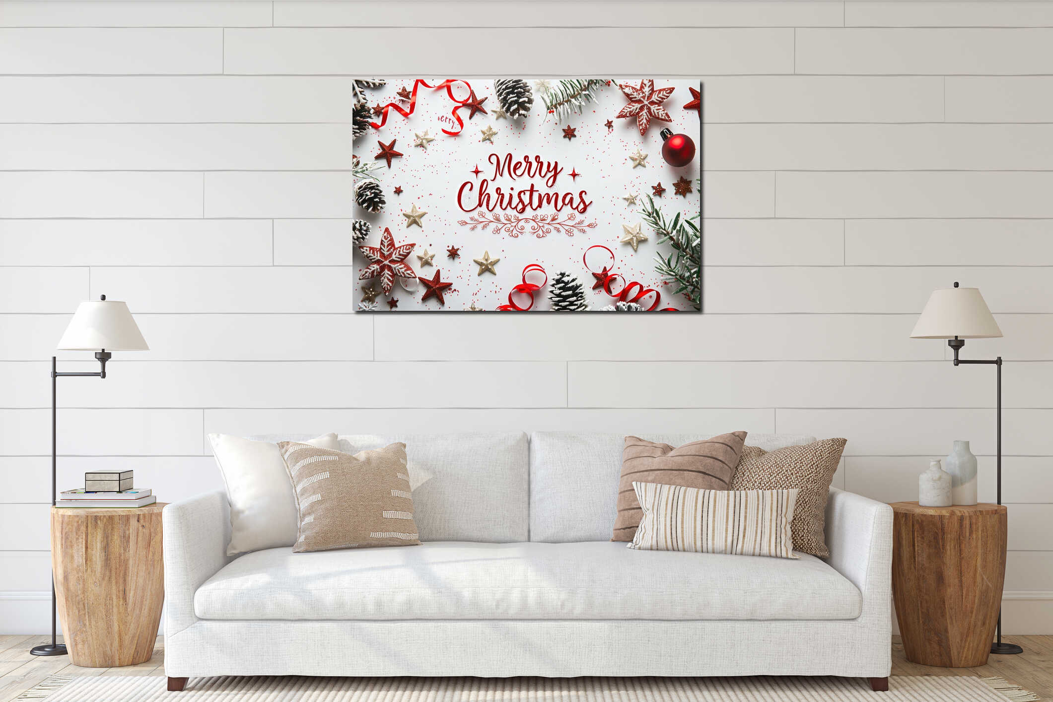 Canvas hanging interior mockup