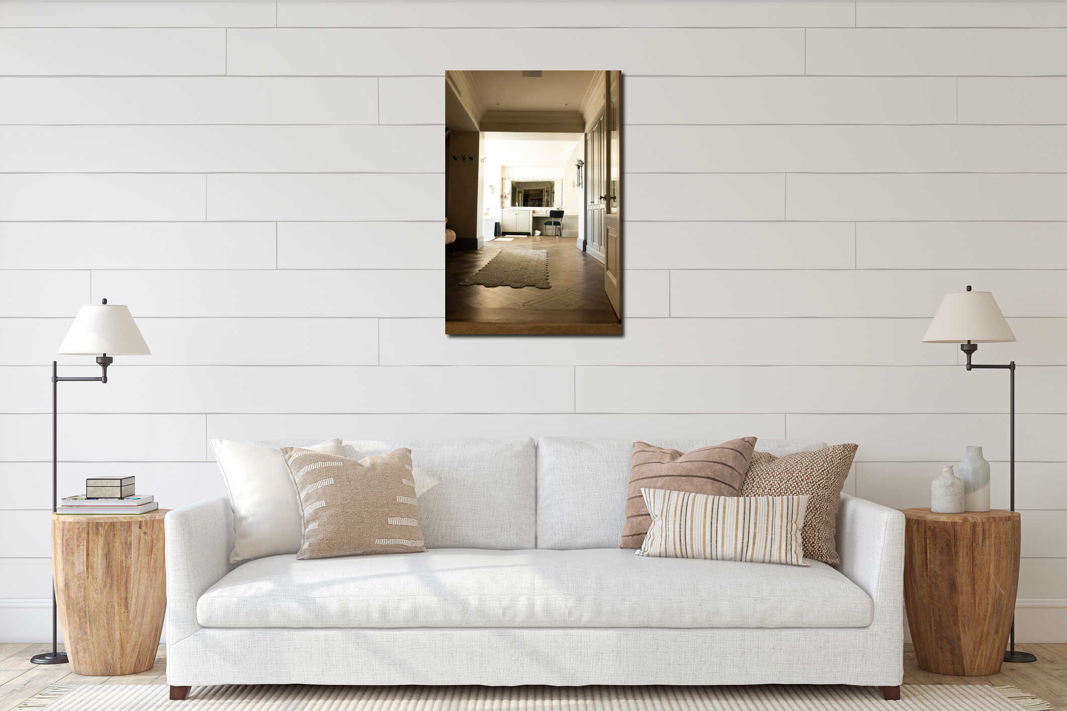 Canvas hanging interior mockup