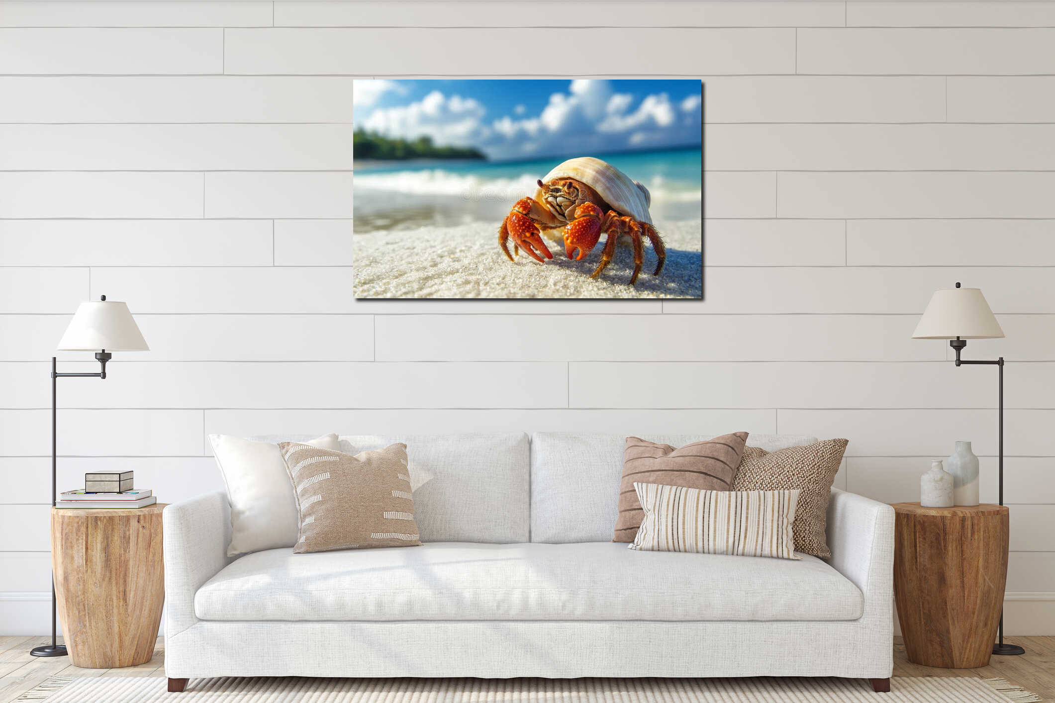 Canvas hanging interior mockup