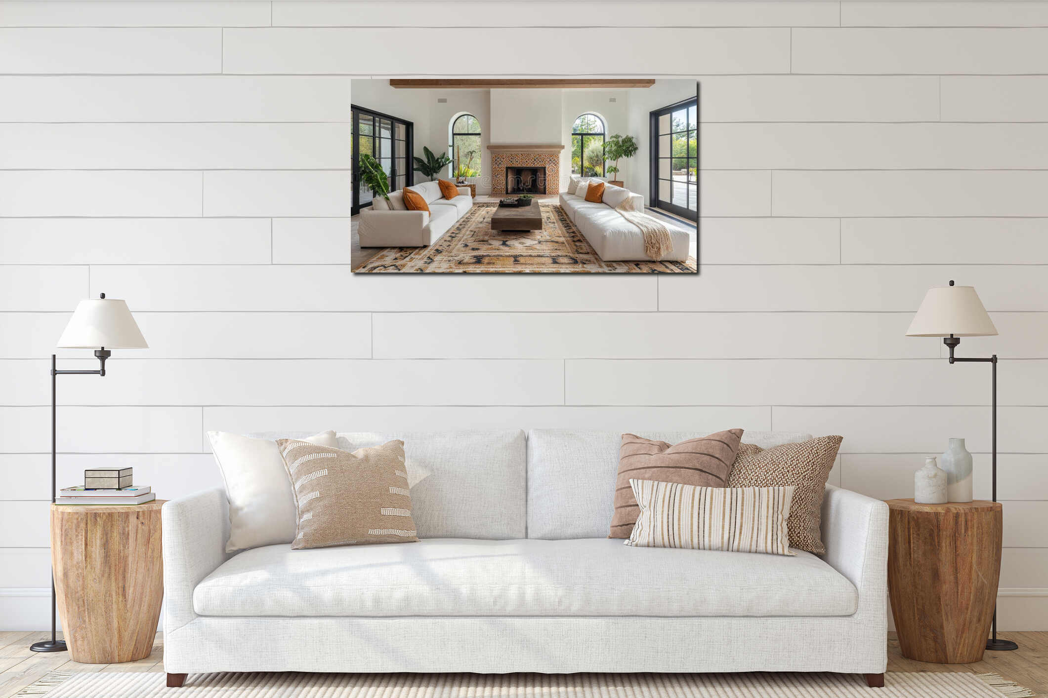 Canvas hanging interior mockup
