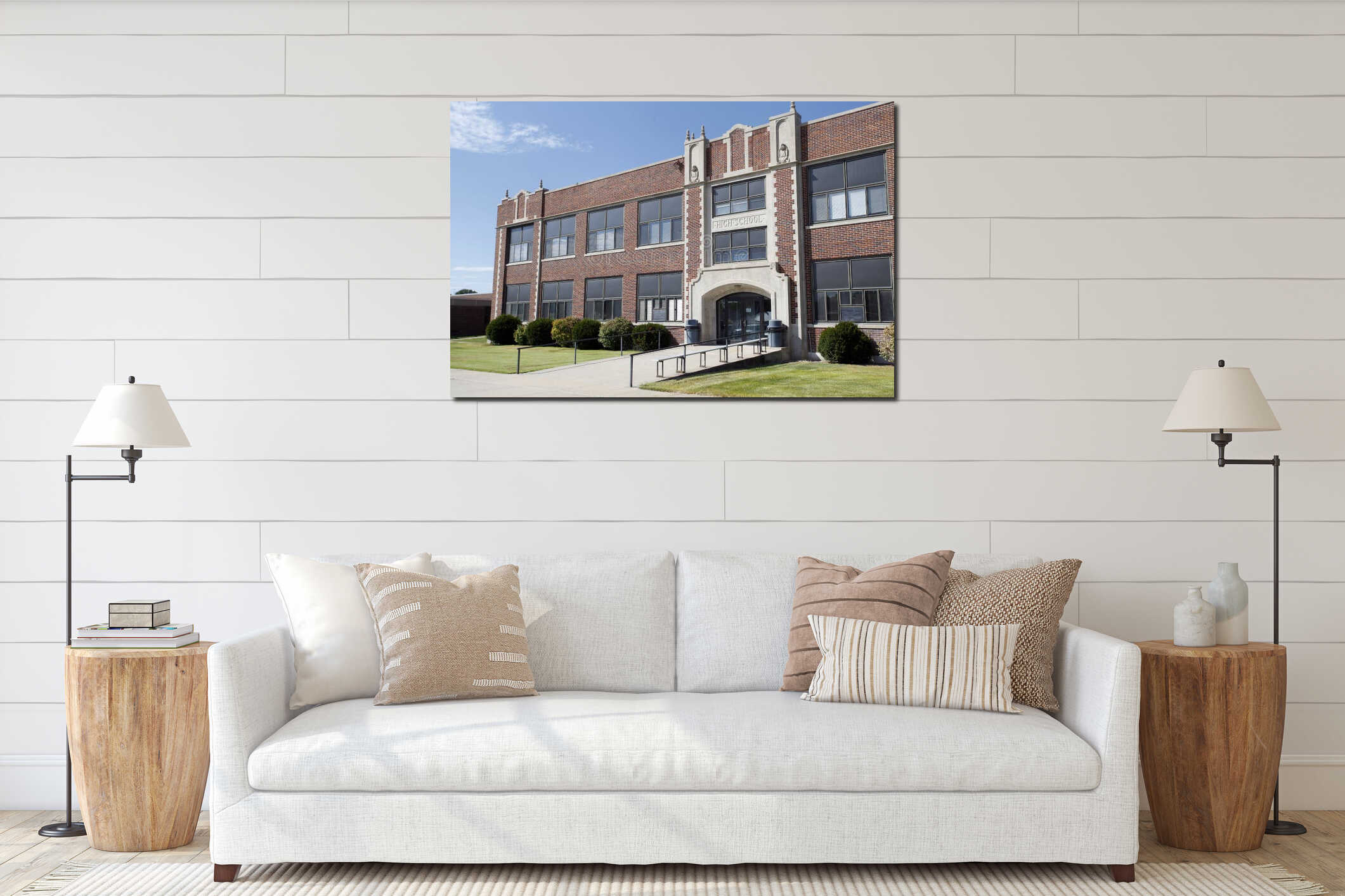 Canvas hanging interior mockup