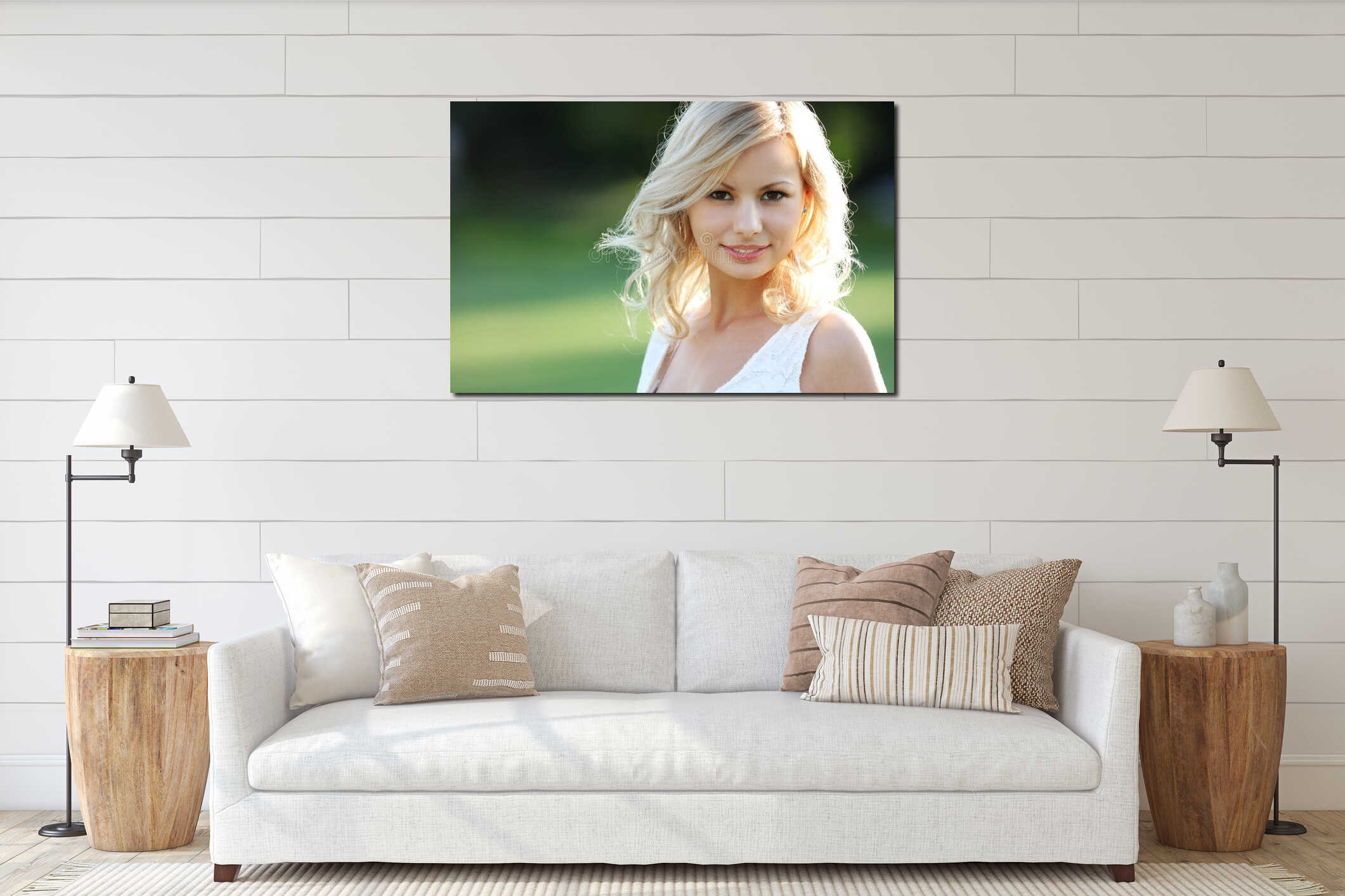 Canvas hanging interior mockup