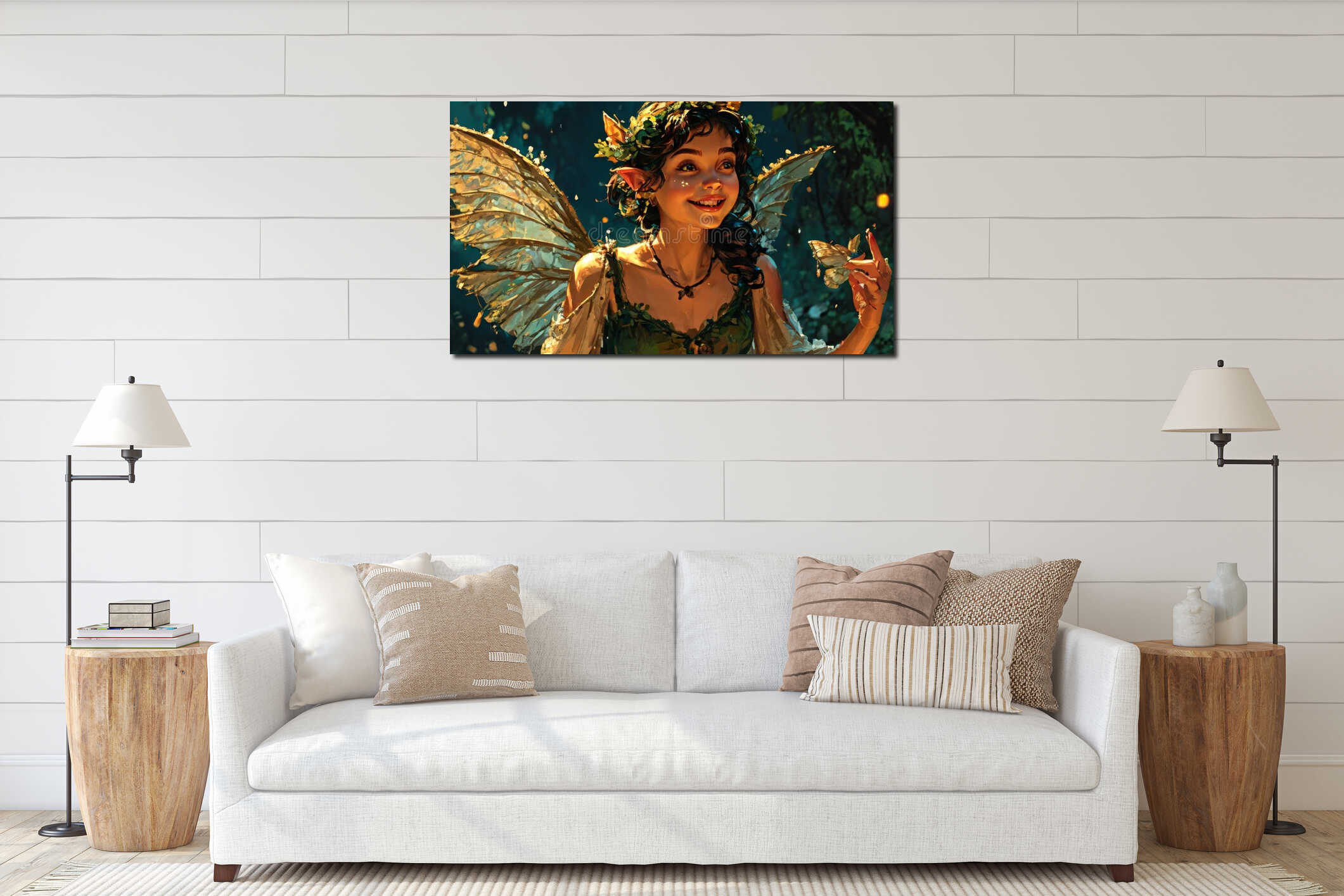 Canvas hanging interior mockup