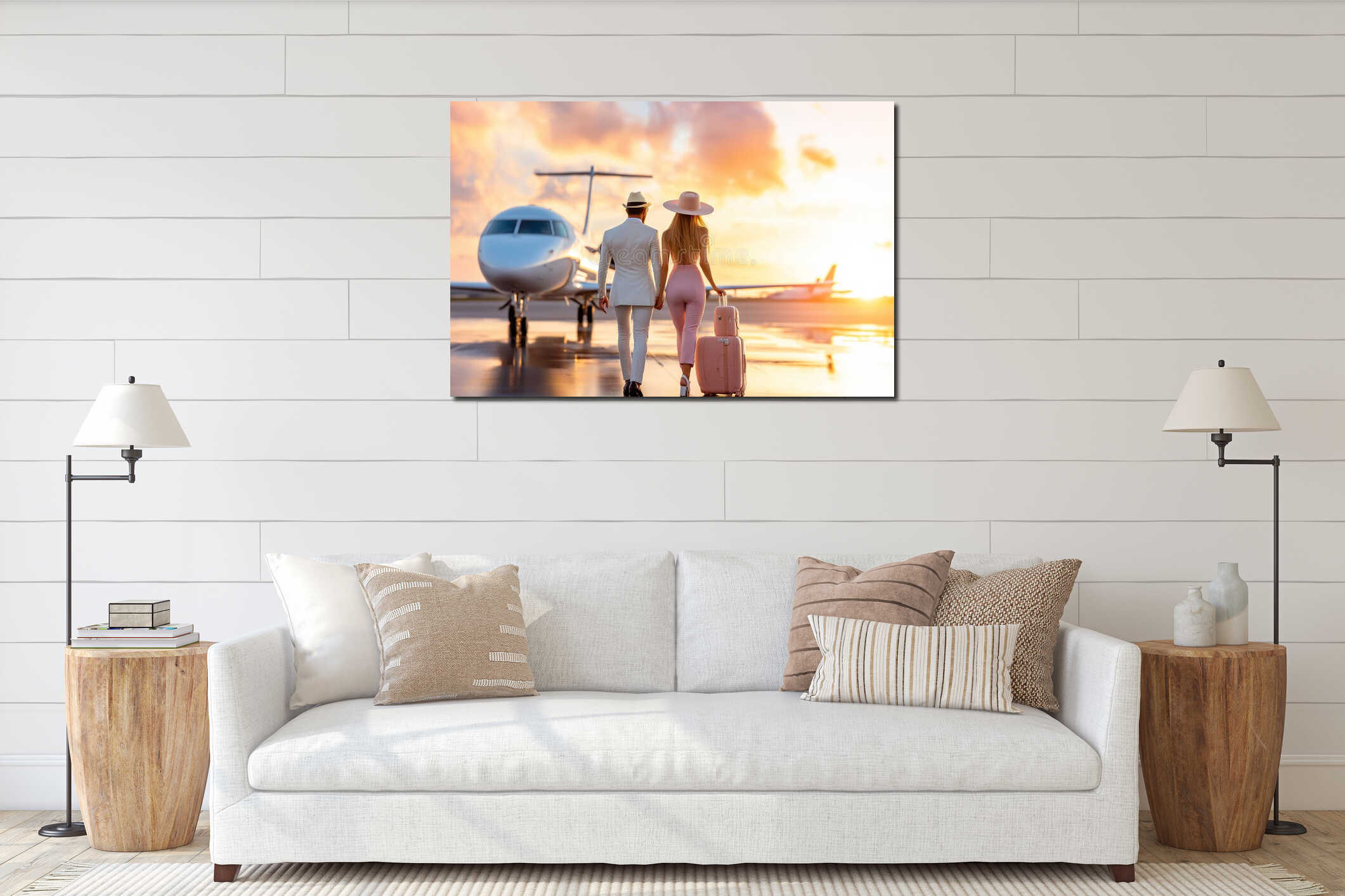 Canvas hanging interior mockup