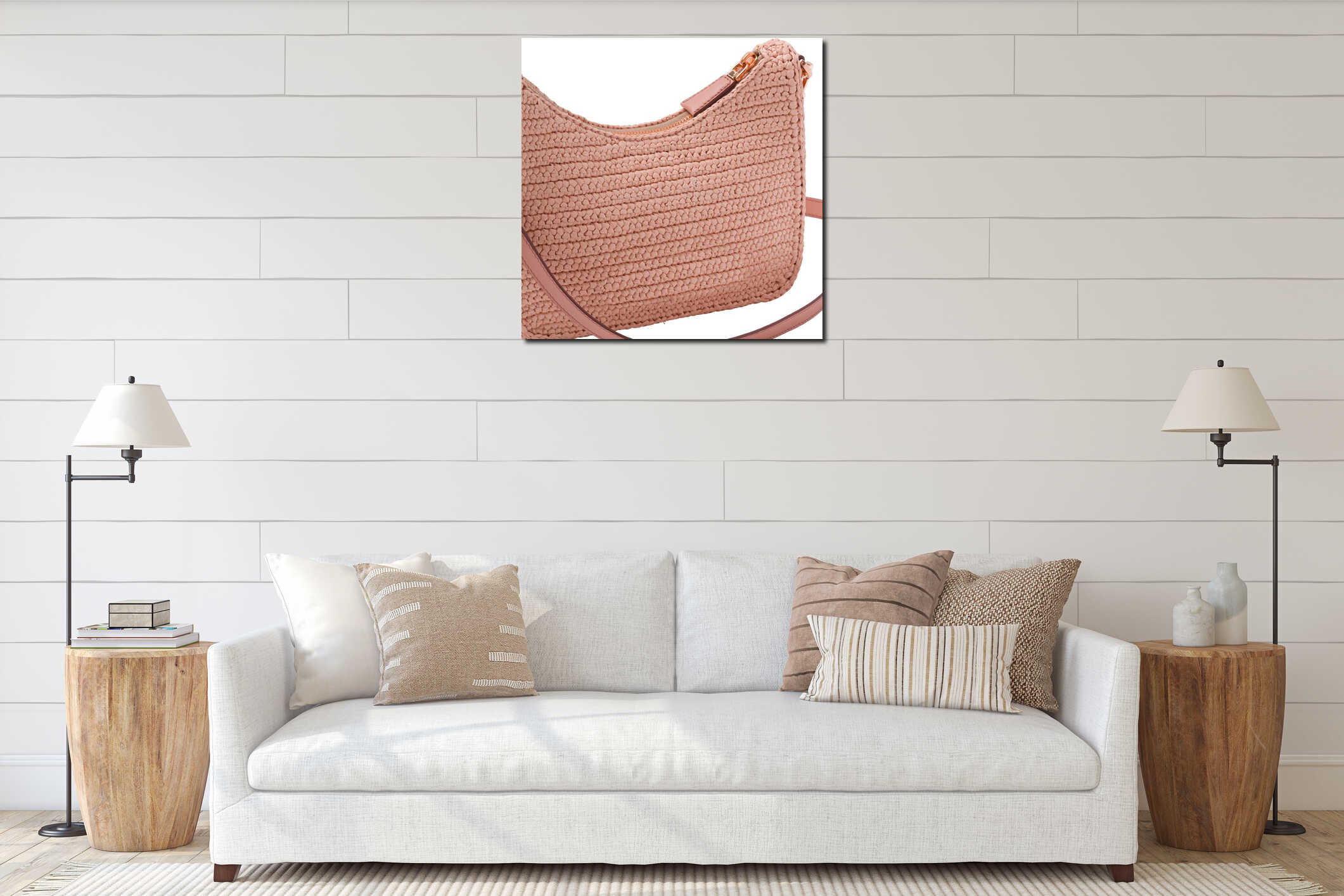 Canvas hanging interior mockup