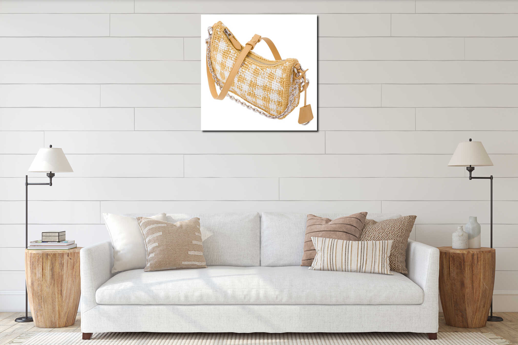 Canvas hanging interior mockup