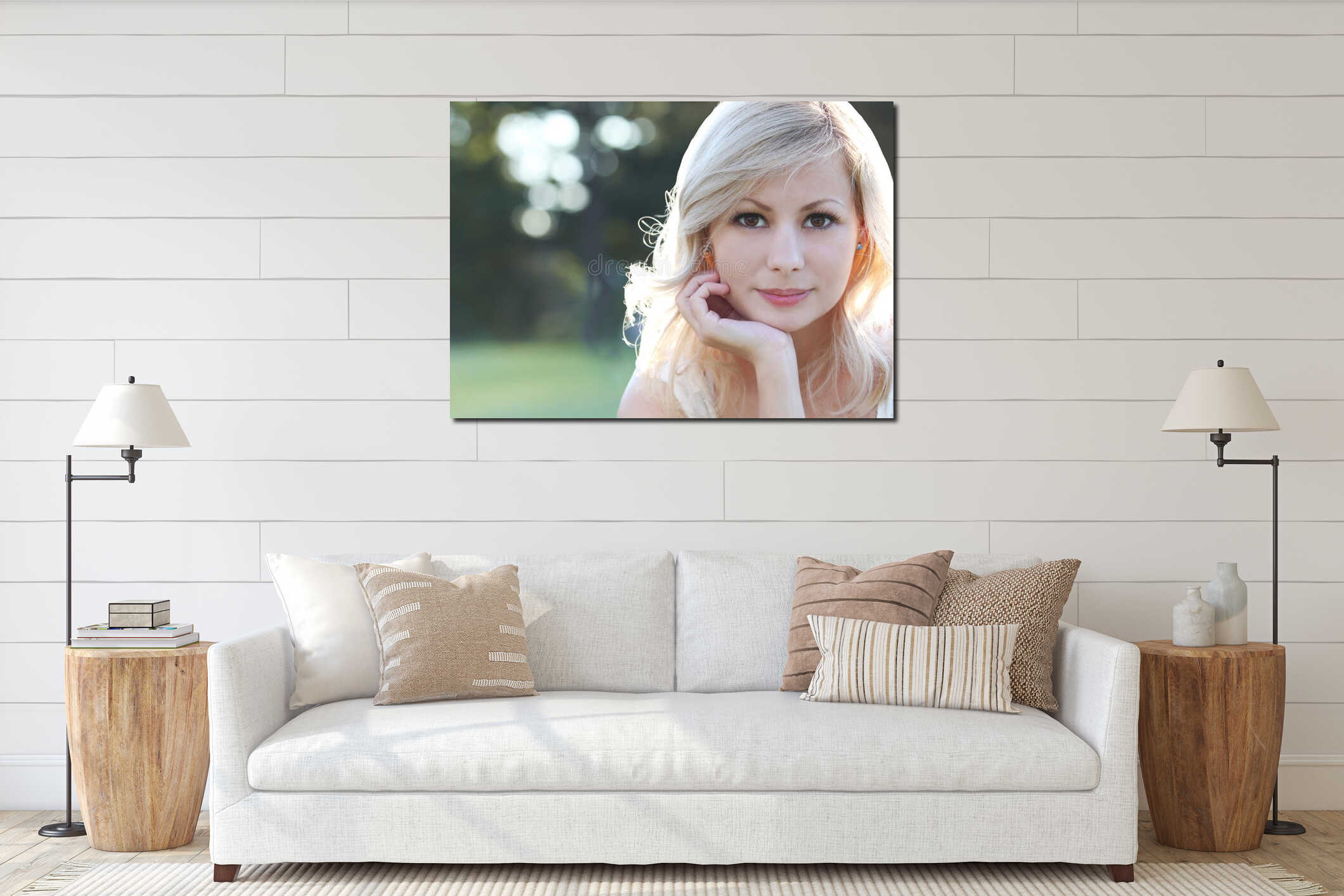 Canvas hanging interior mockup