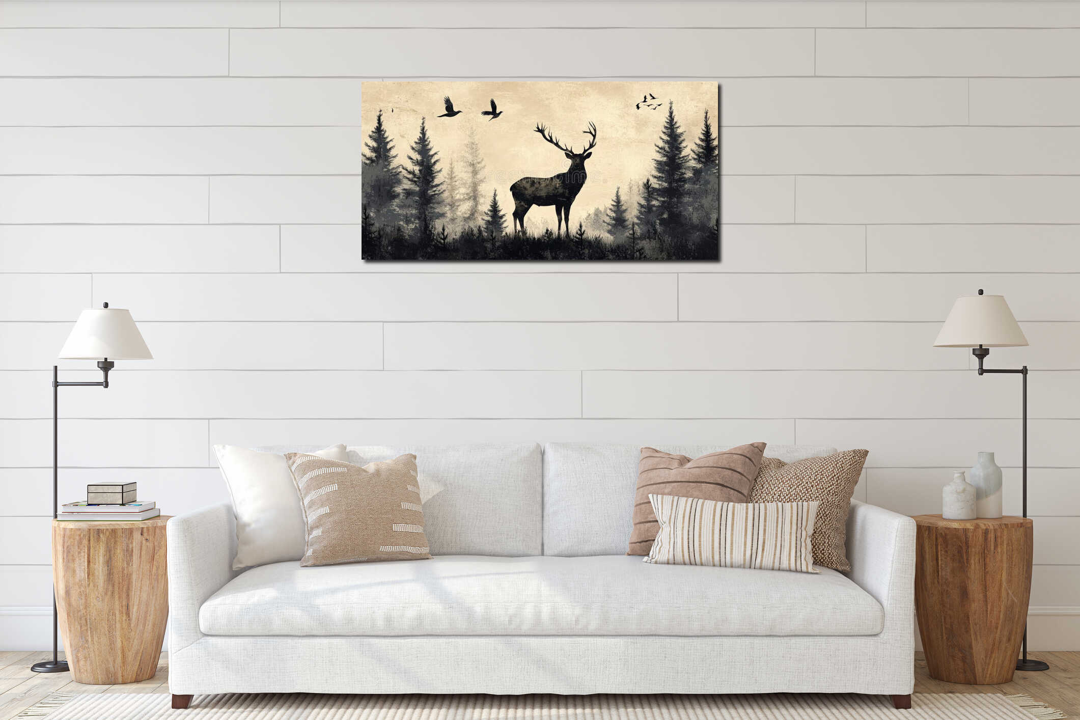 Canvas hanging interior mockup