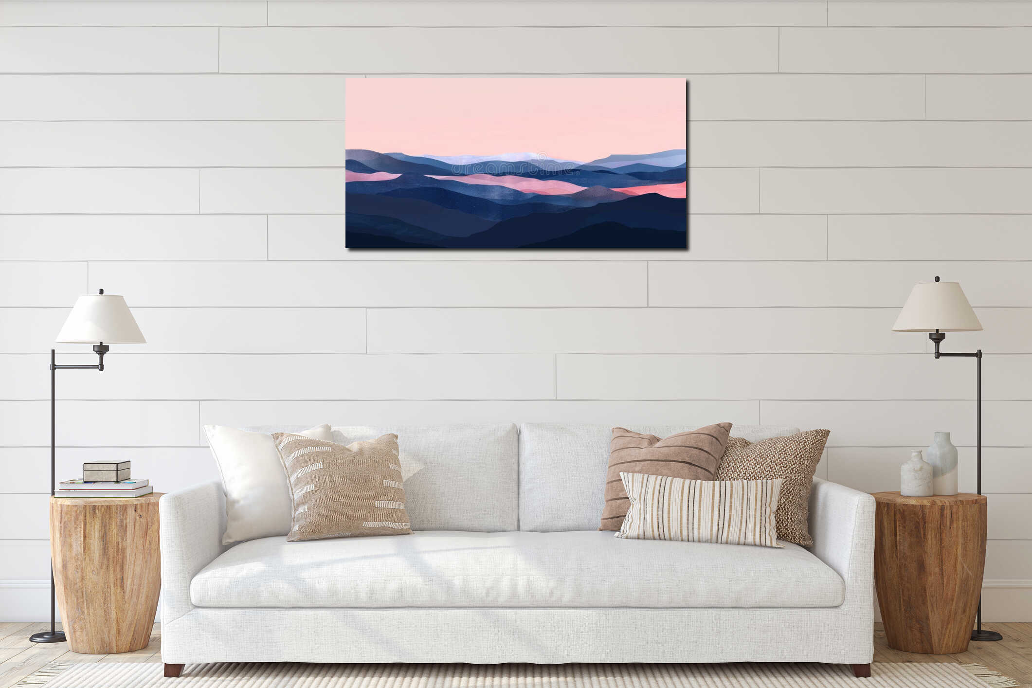 Canvas hanging interior mockup