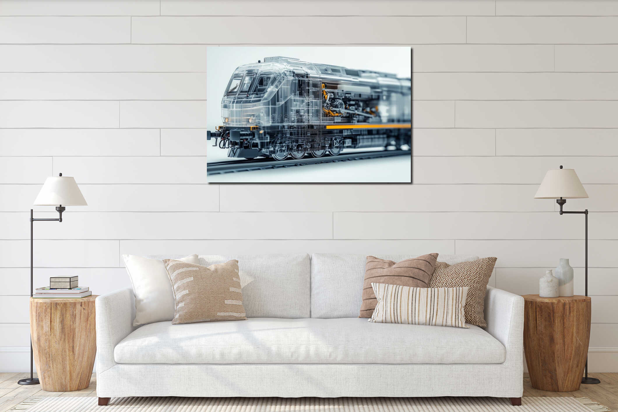 Canvas hanging interior mockup