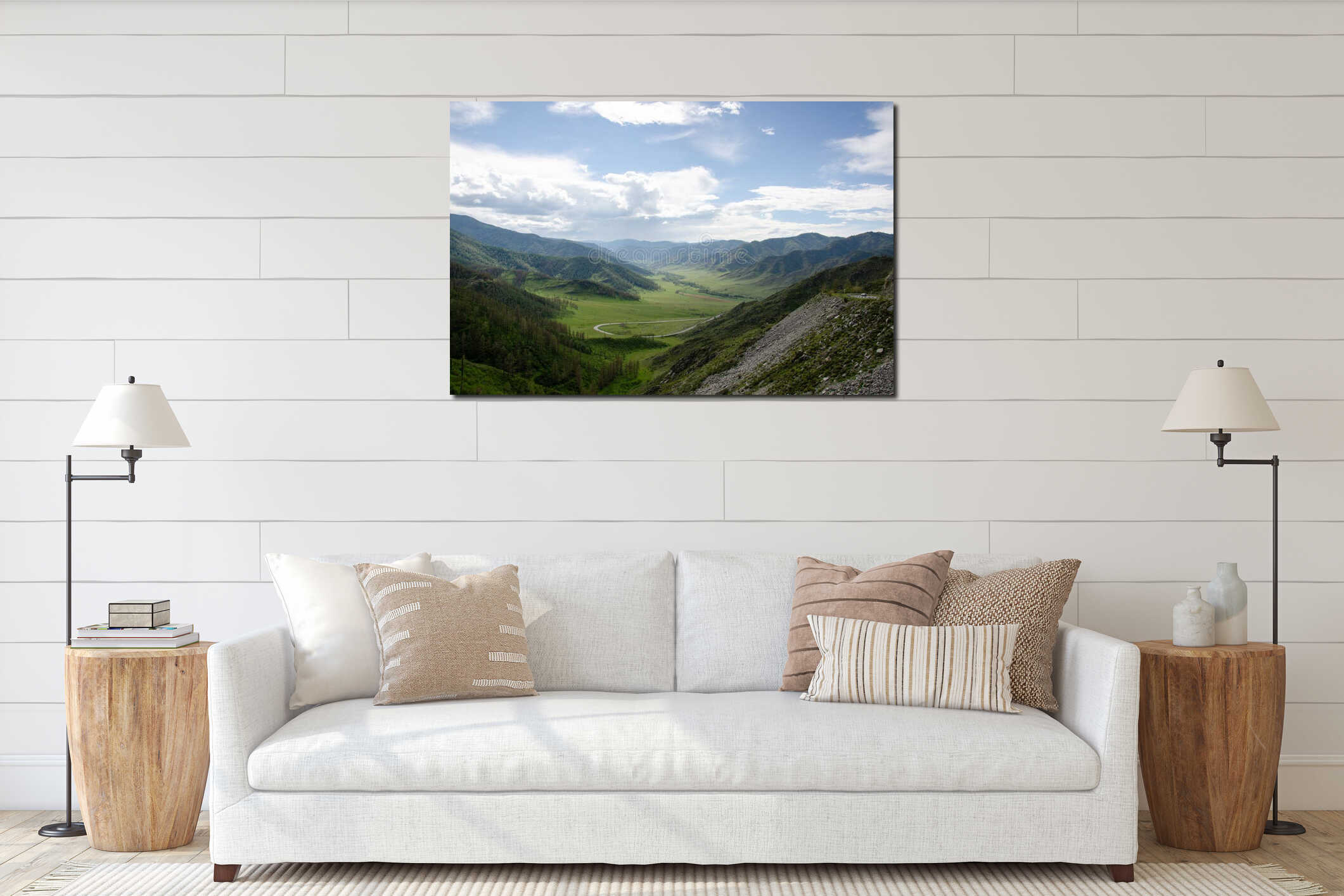 Canvas hanging interior mockup