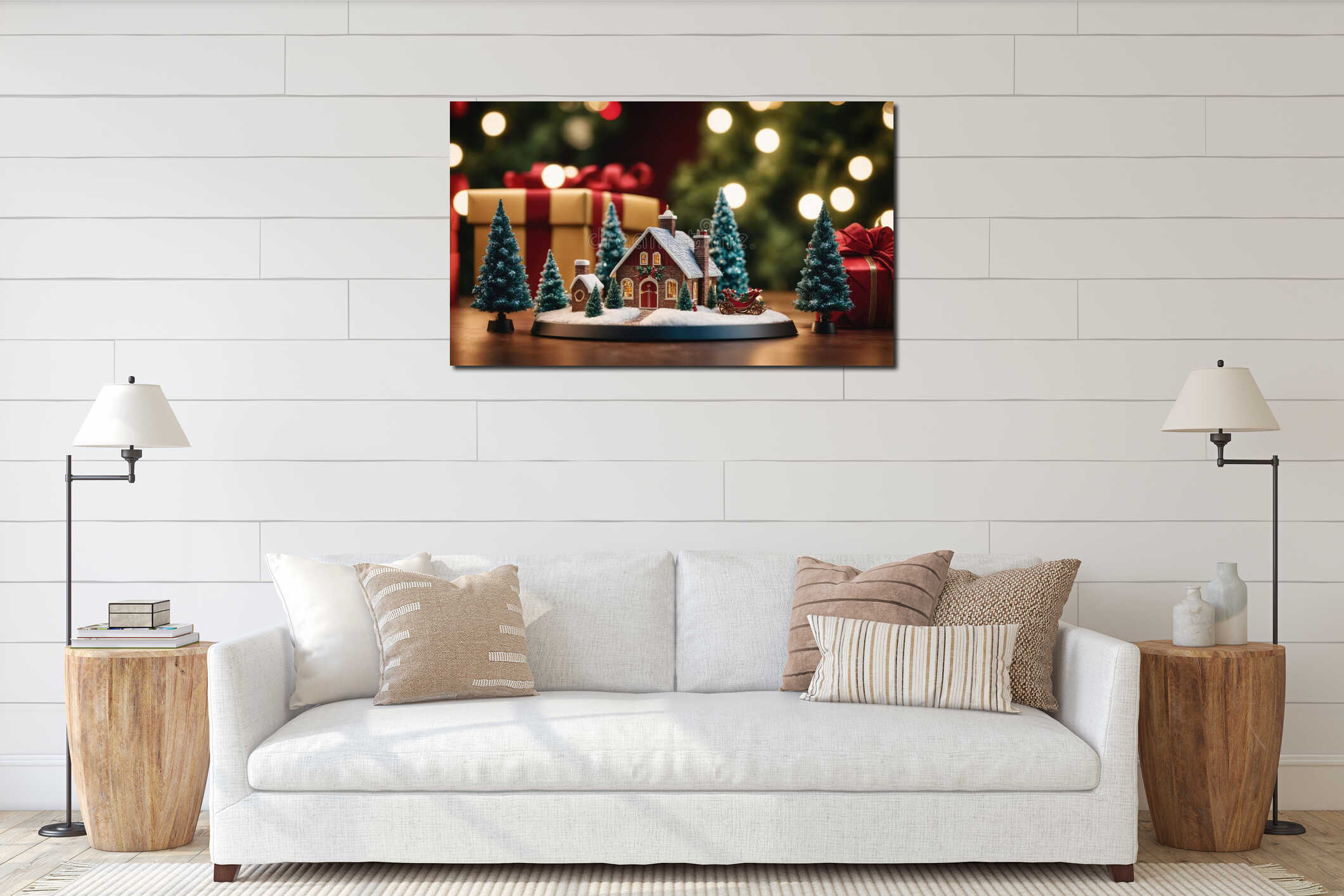 Canvas hanging interior mockup