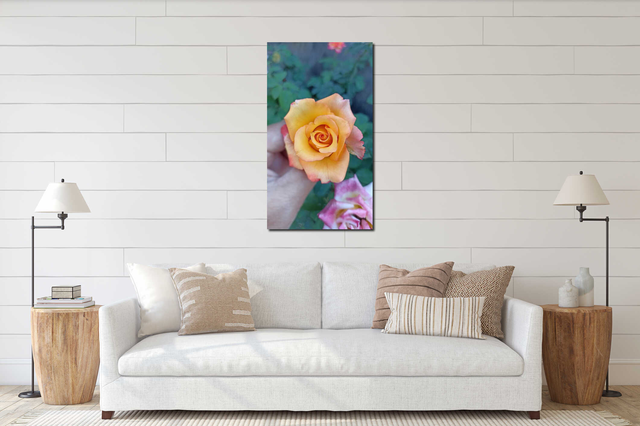 Canvas hanging interior mockup