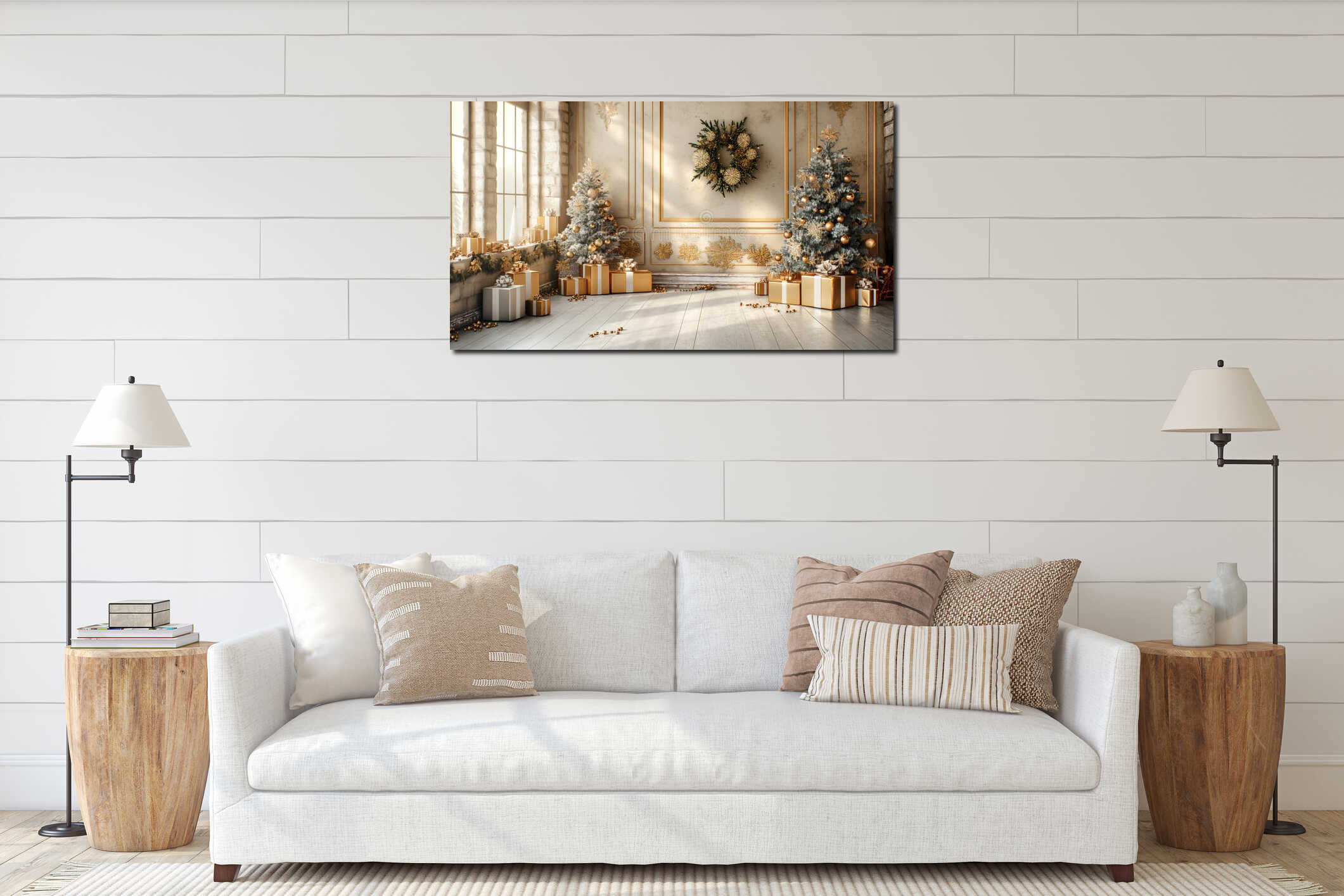 Canvas hanging interior mockup
