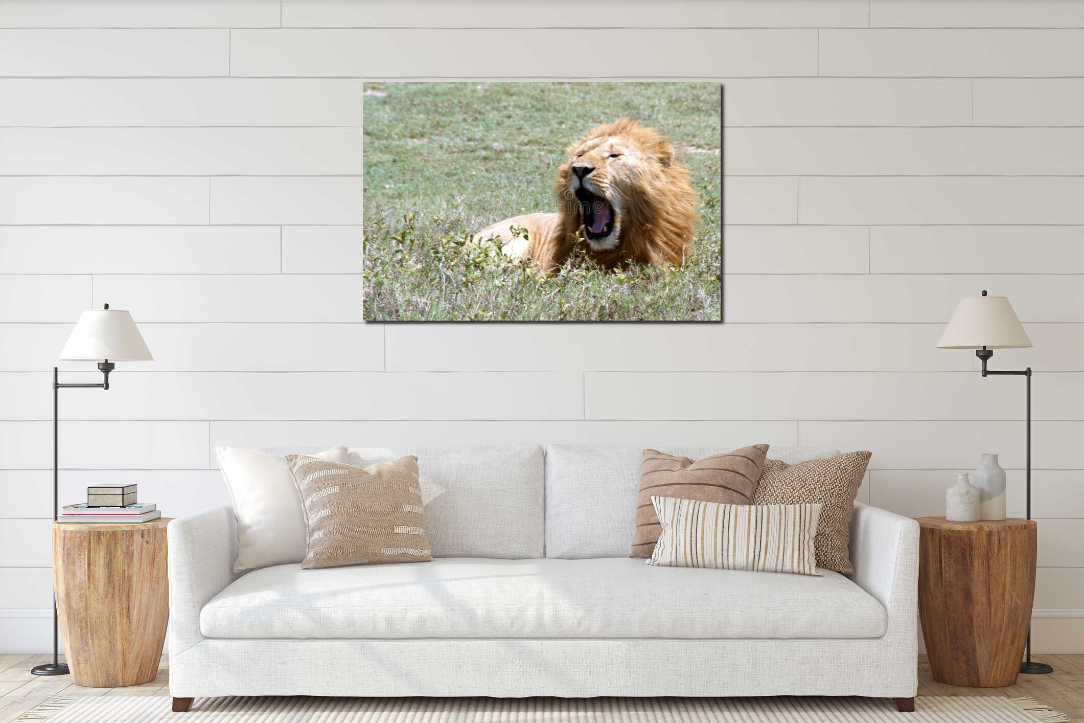 Canvas hanging interior mockup