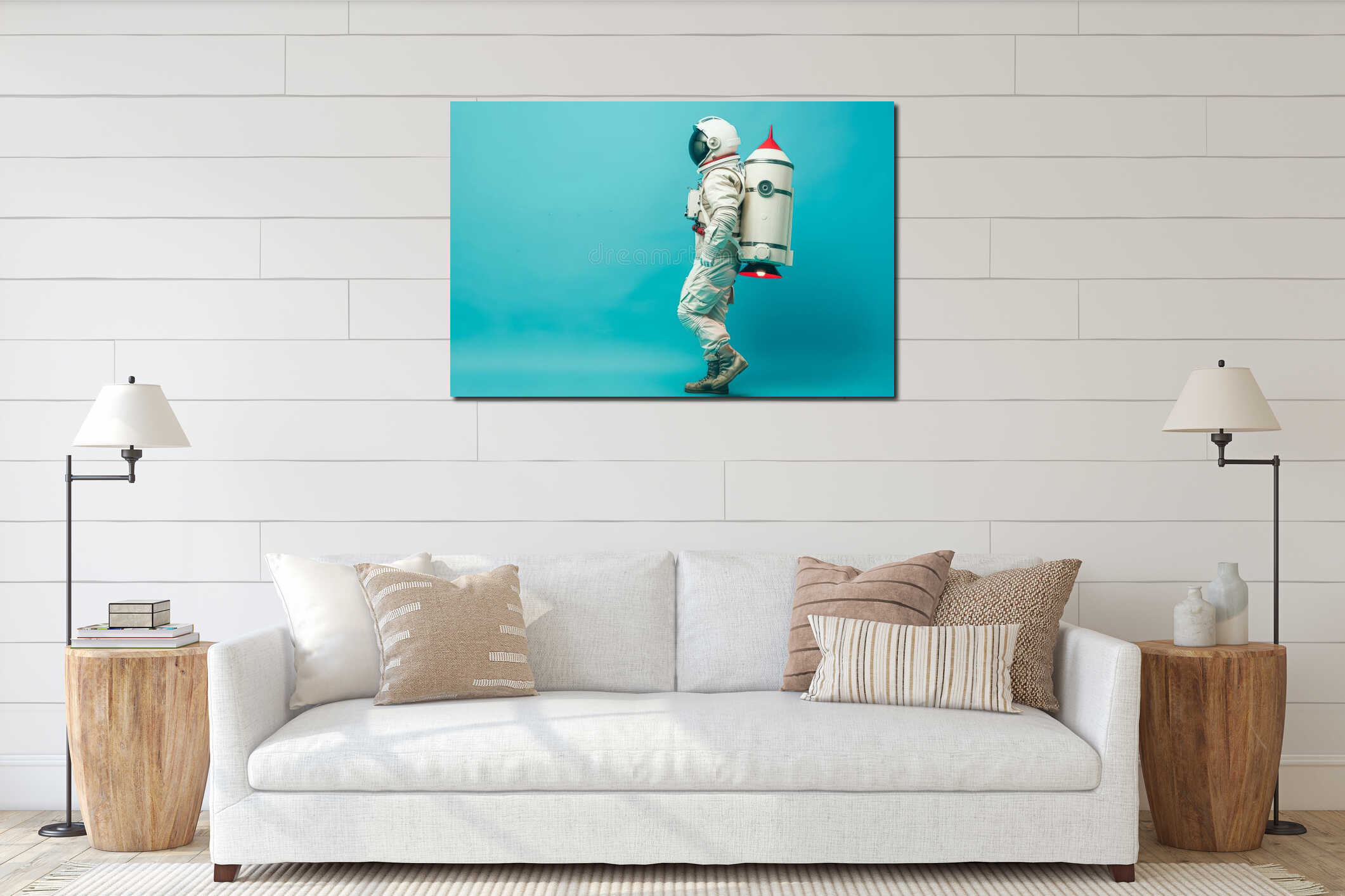 Canvas hanging interior mockup