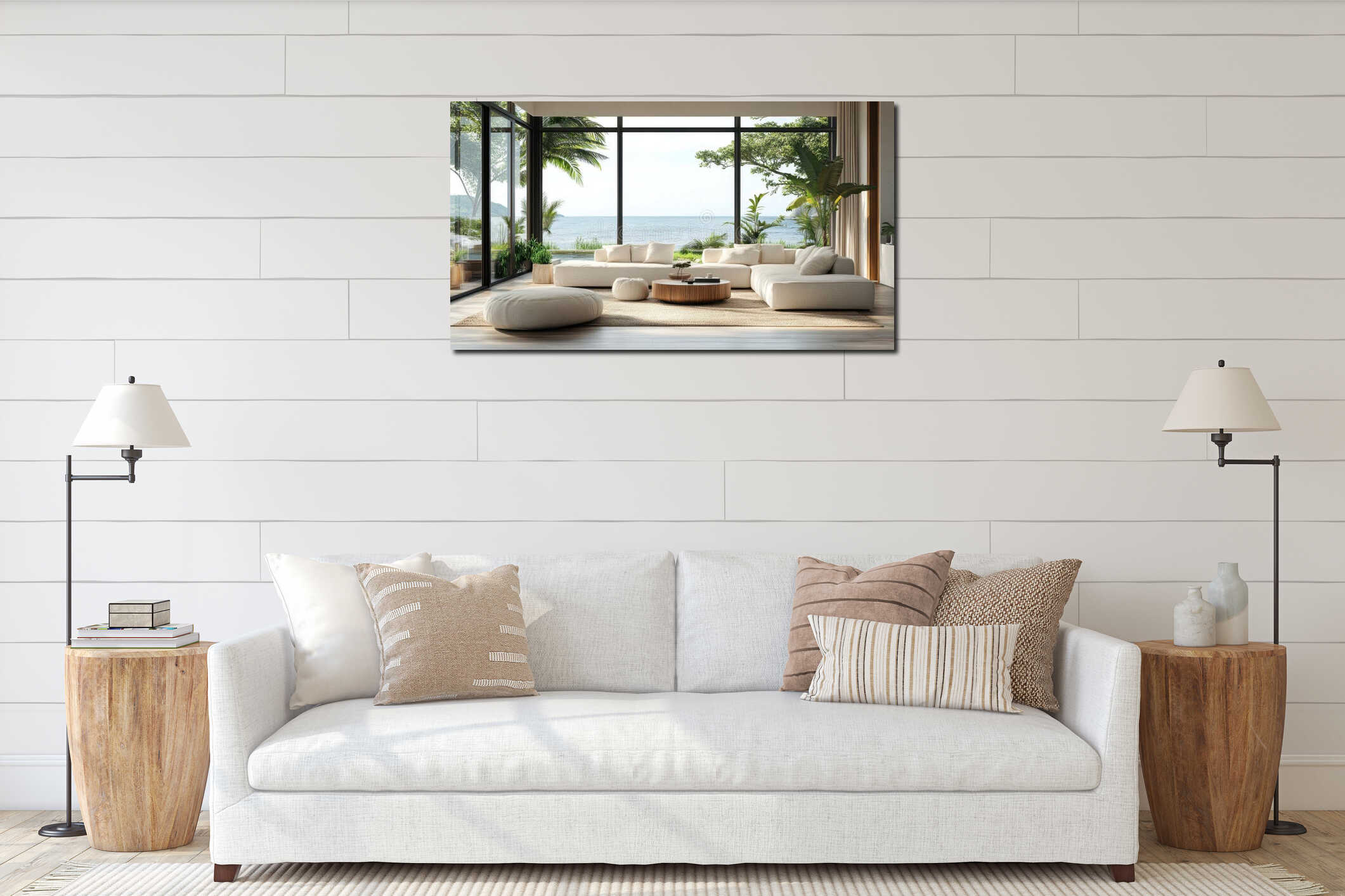 Canvas hanging interior mockup
