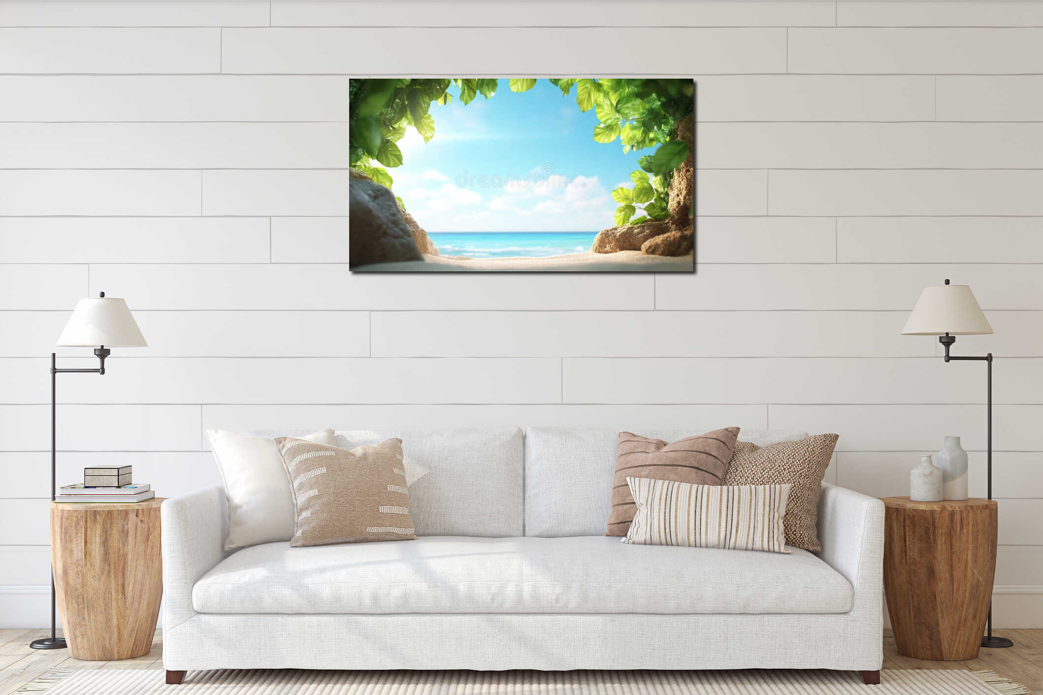Canvas hanging interior mockup