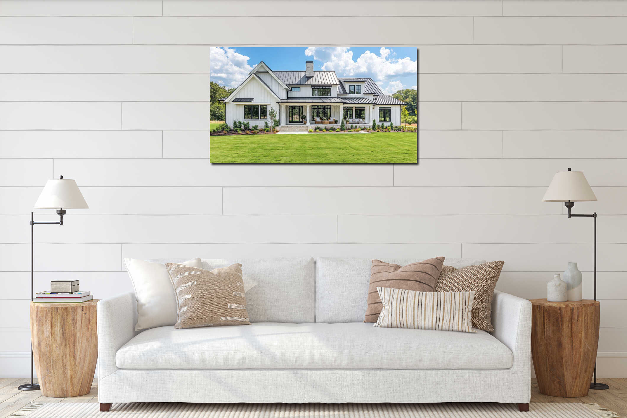 Canvas hanging interior mockup