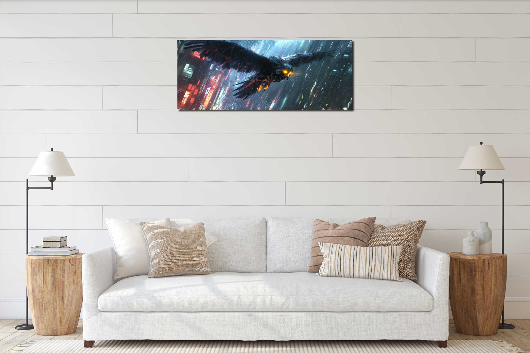 Canvas hanging interior mockup