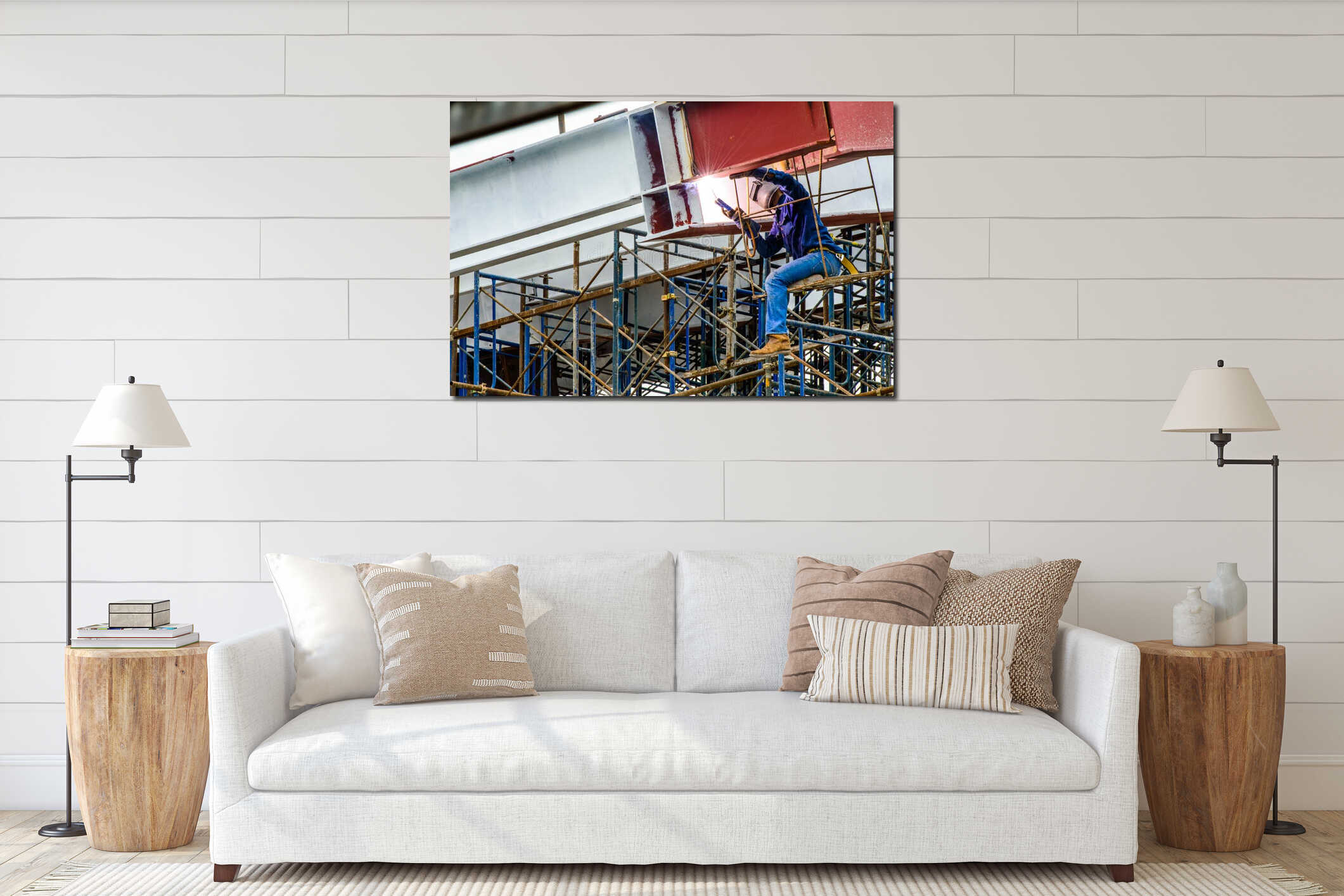 Canvas hanging interior mockup