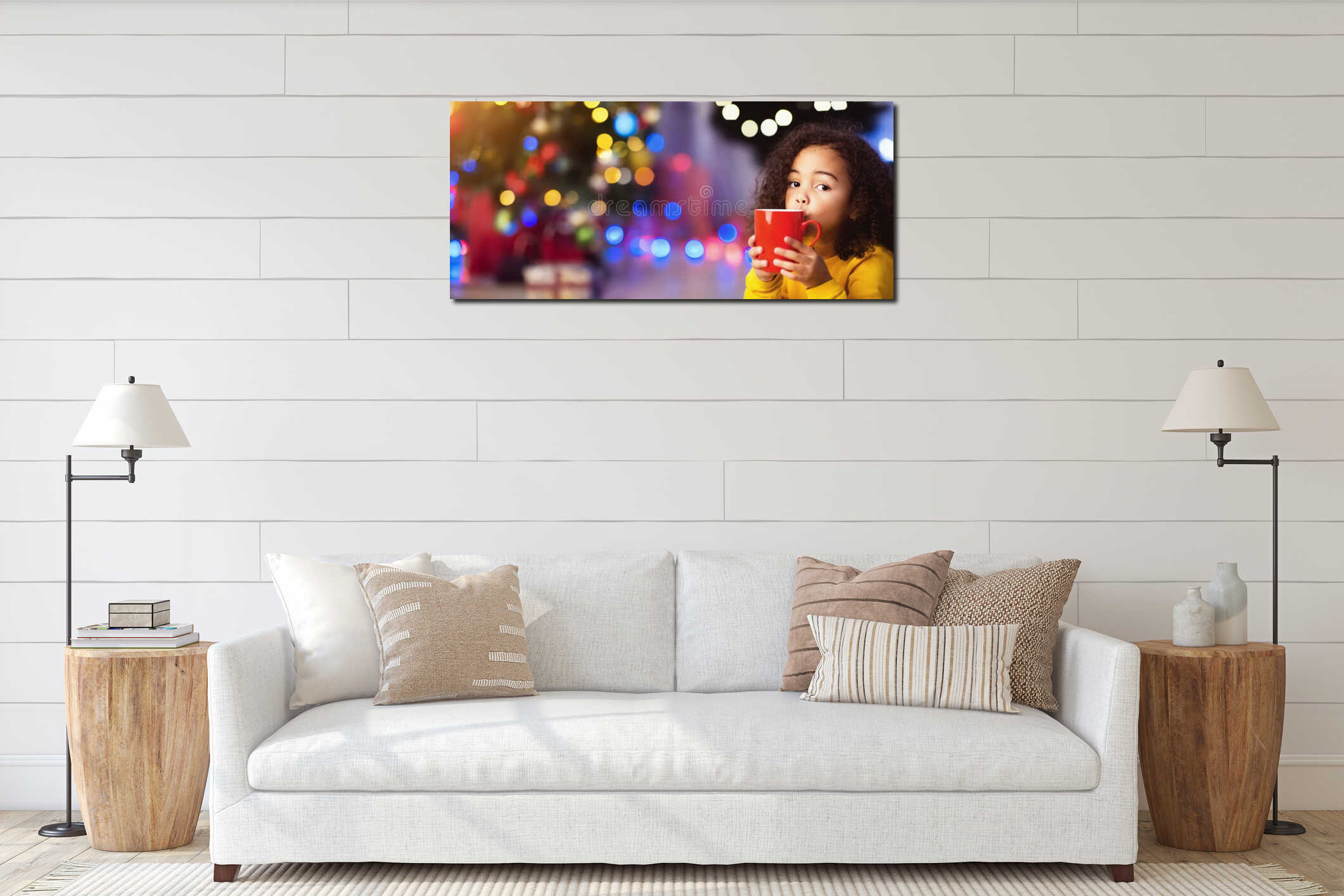 Canvas hanging interior mockup