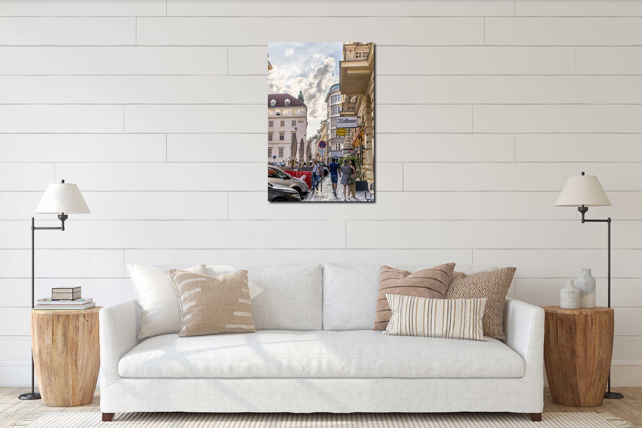 Canvas hanging interior mockup
